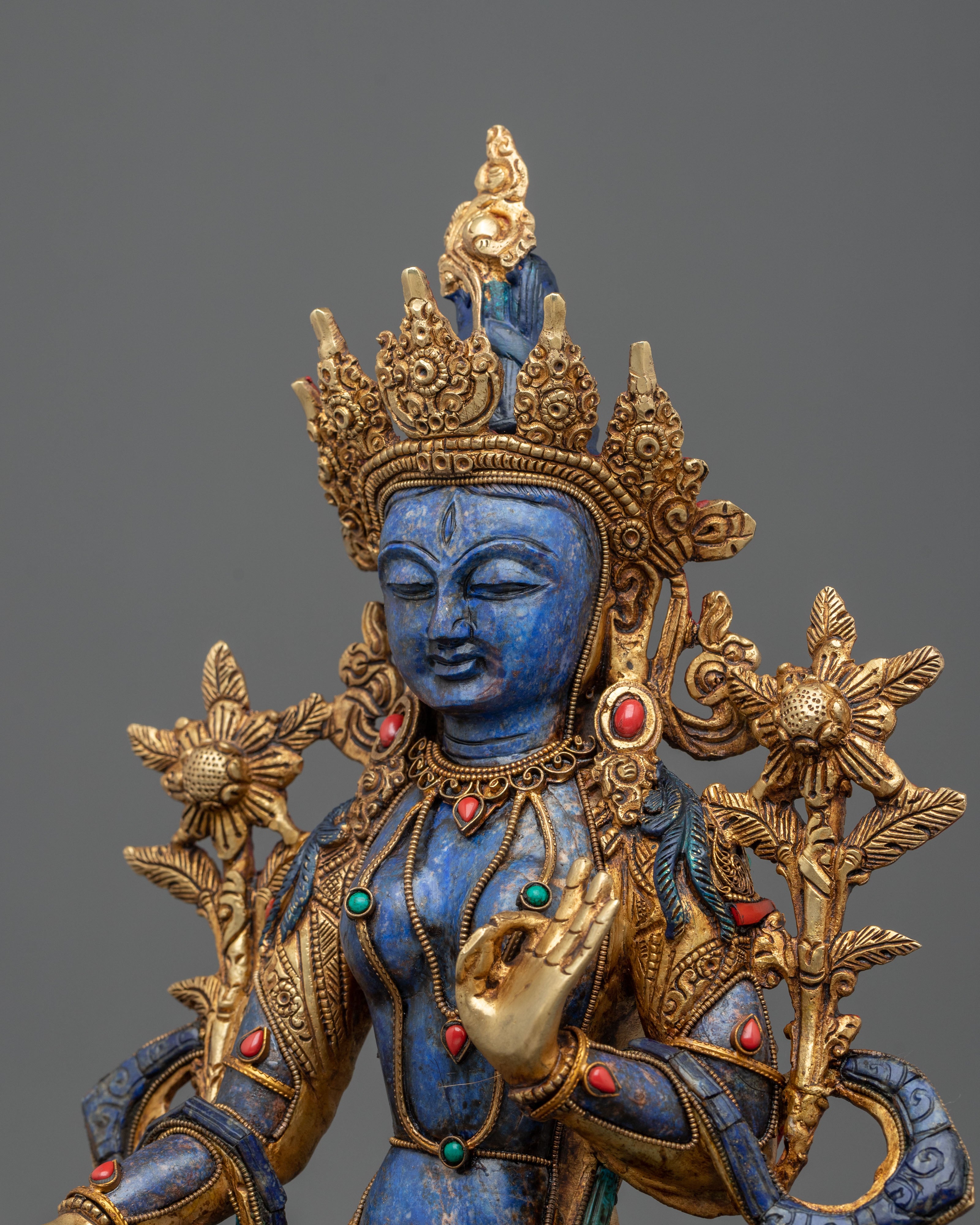 White Tara Gold & Acrylic Painted Statue | Home Decor