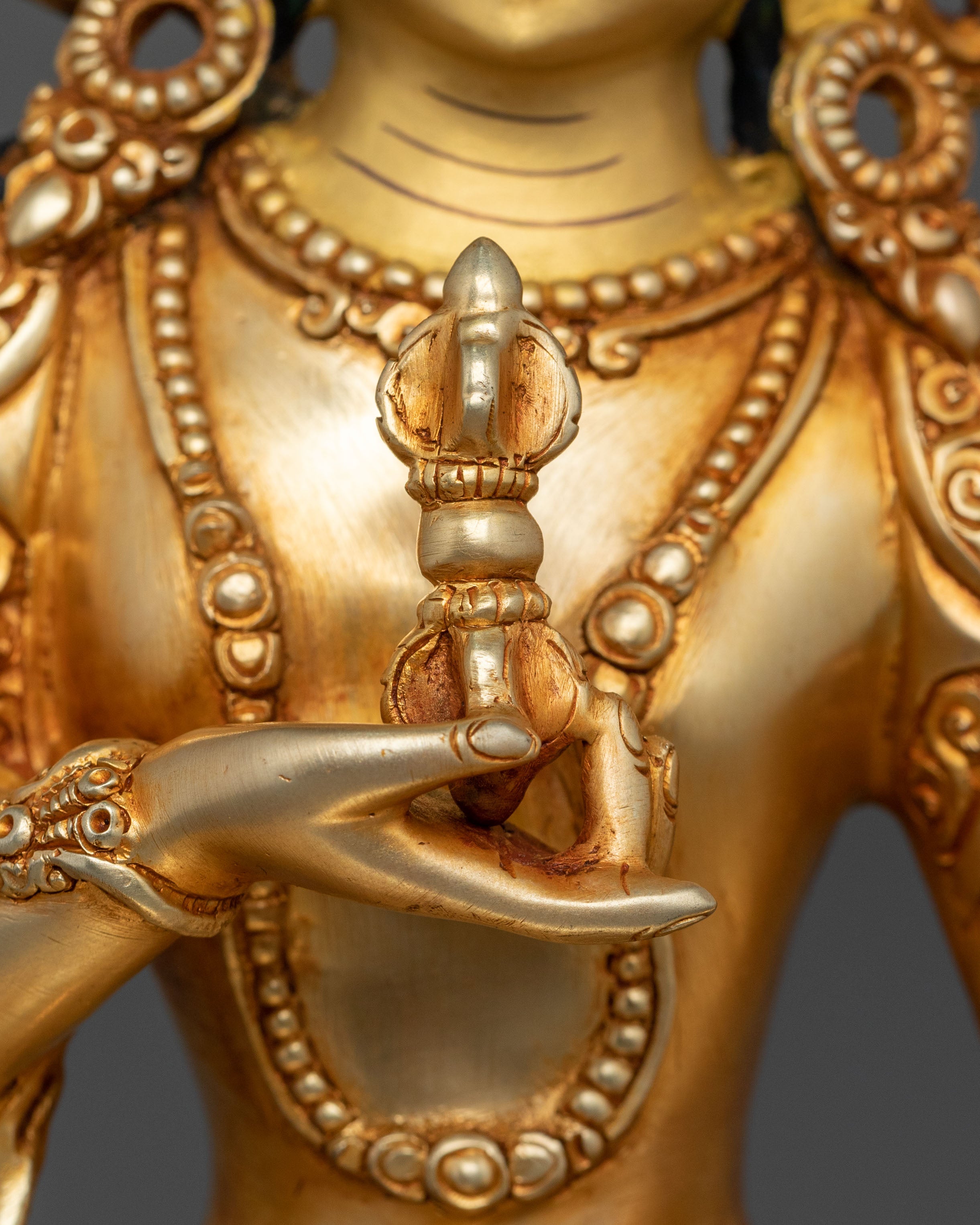 Vajrasattva Statue | 24K Gold Gilded Sacred Figurine