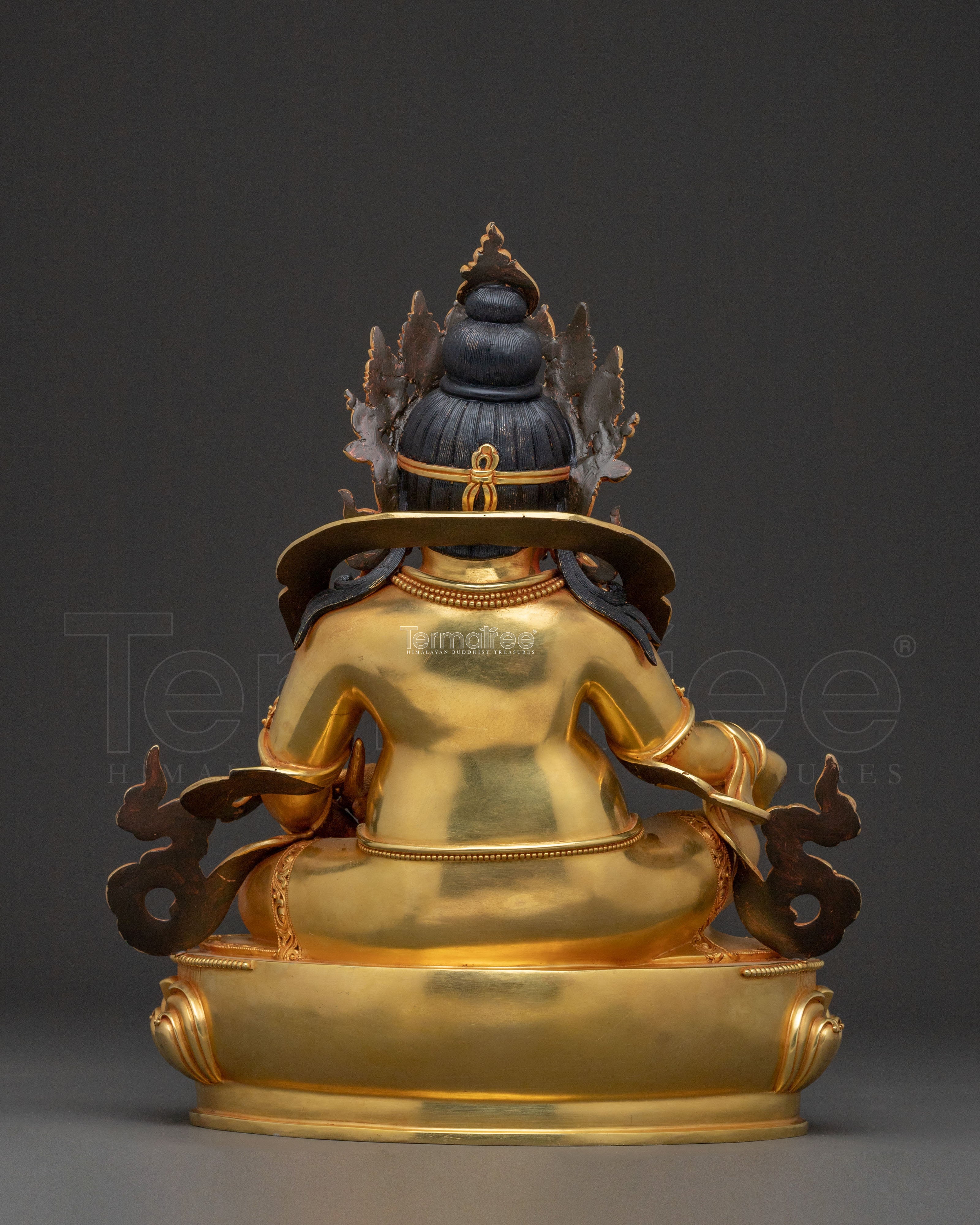 Yellow Dzambhala Wealth Deity Traditional Statue