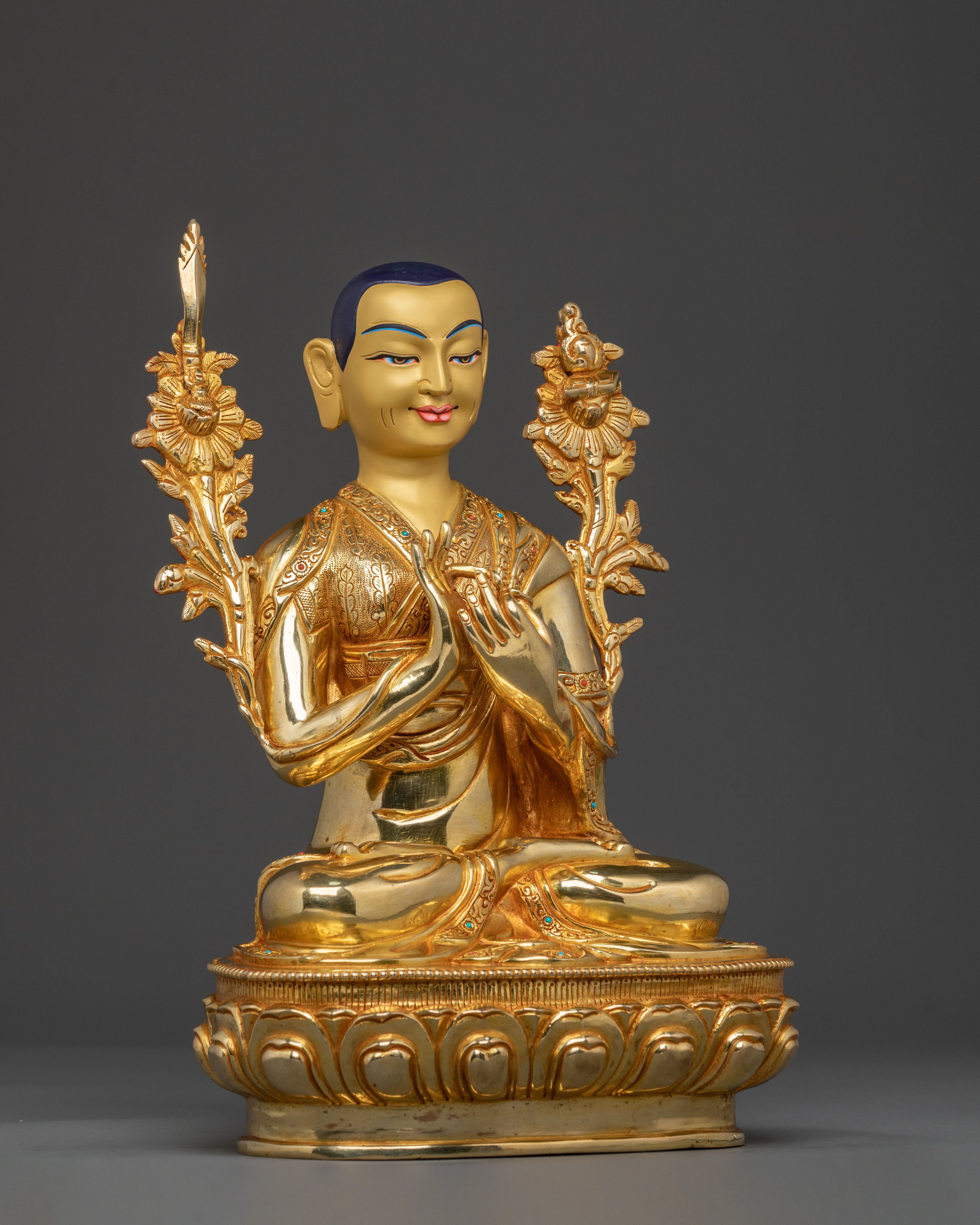 Tsongkhapa Traditional Statue with Disciples | Symbol of Wisdom