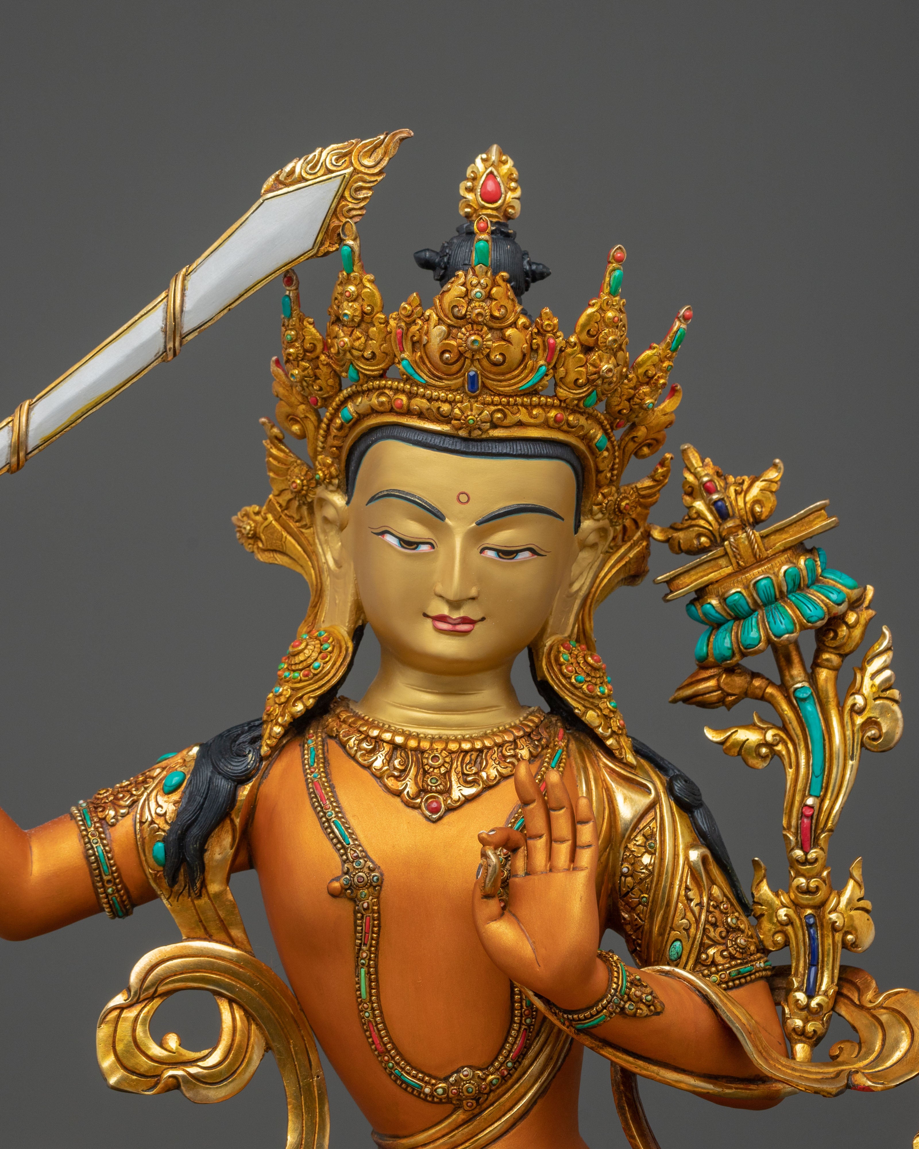 Manjughosa Sacred Statue | Tibetan Wisdom Deity