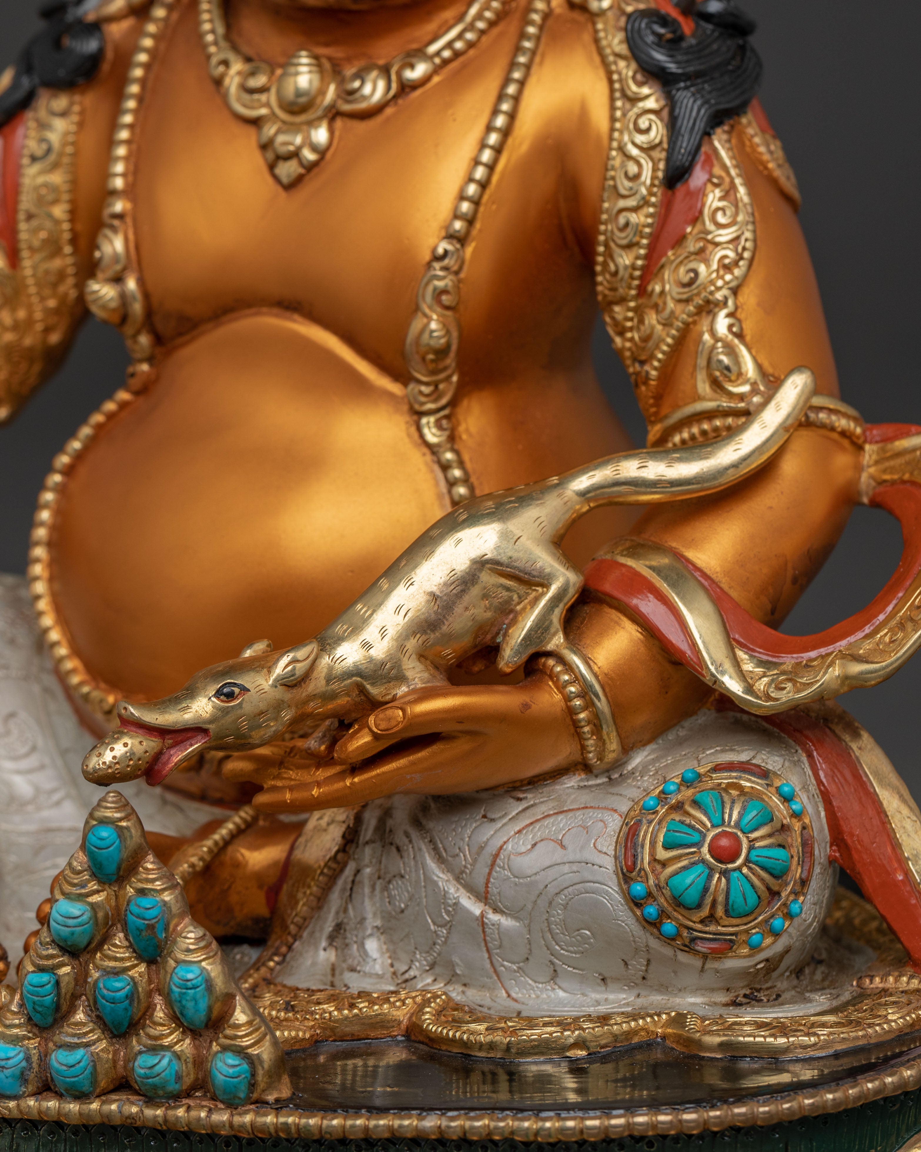 Dzambhala Protector Statue – 24K Gilded Serenity