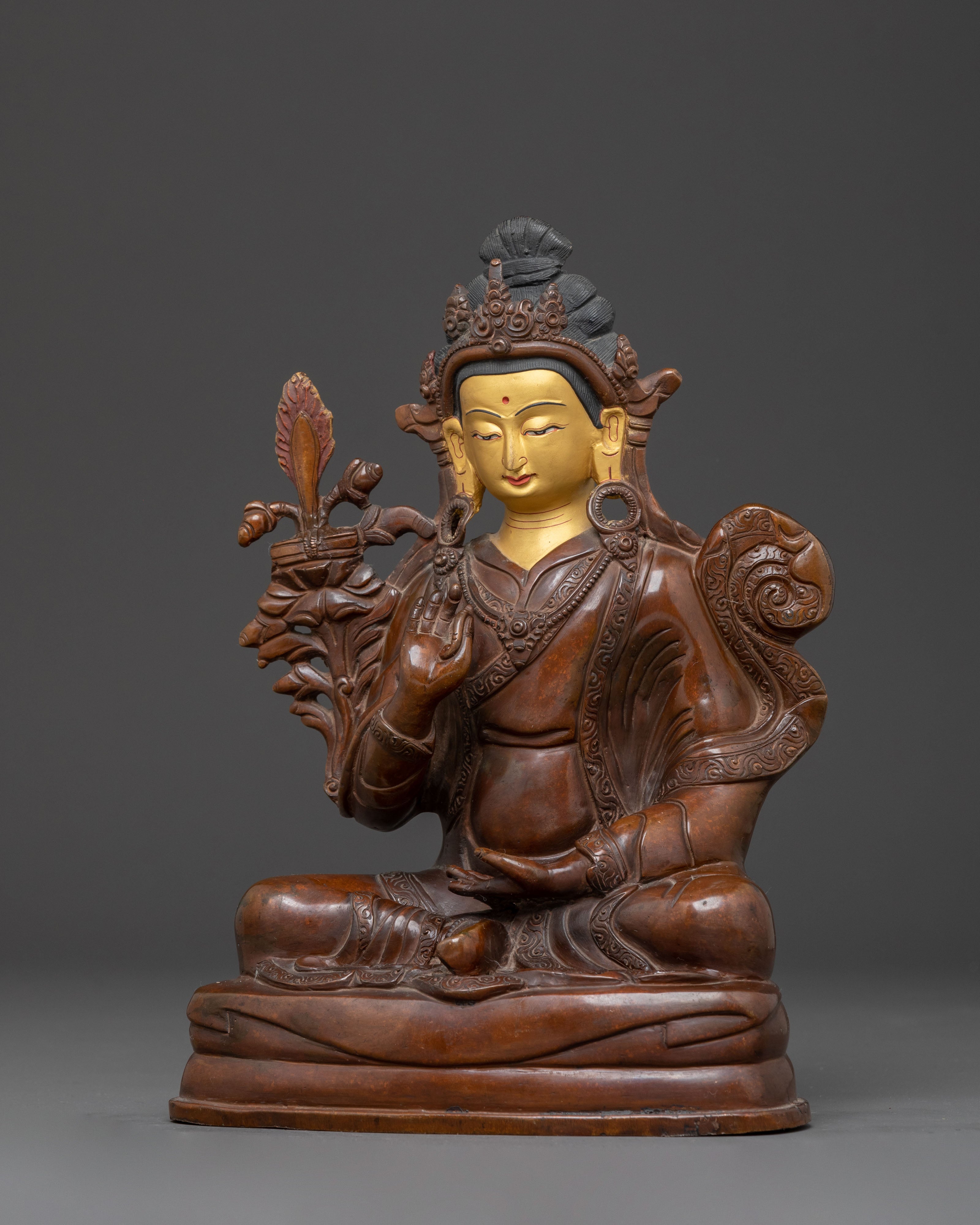 Tibetan Bodhisattva Statue – Oxidized Copper Masterpiece