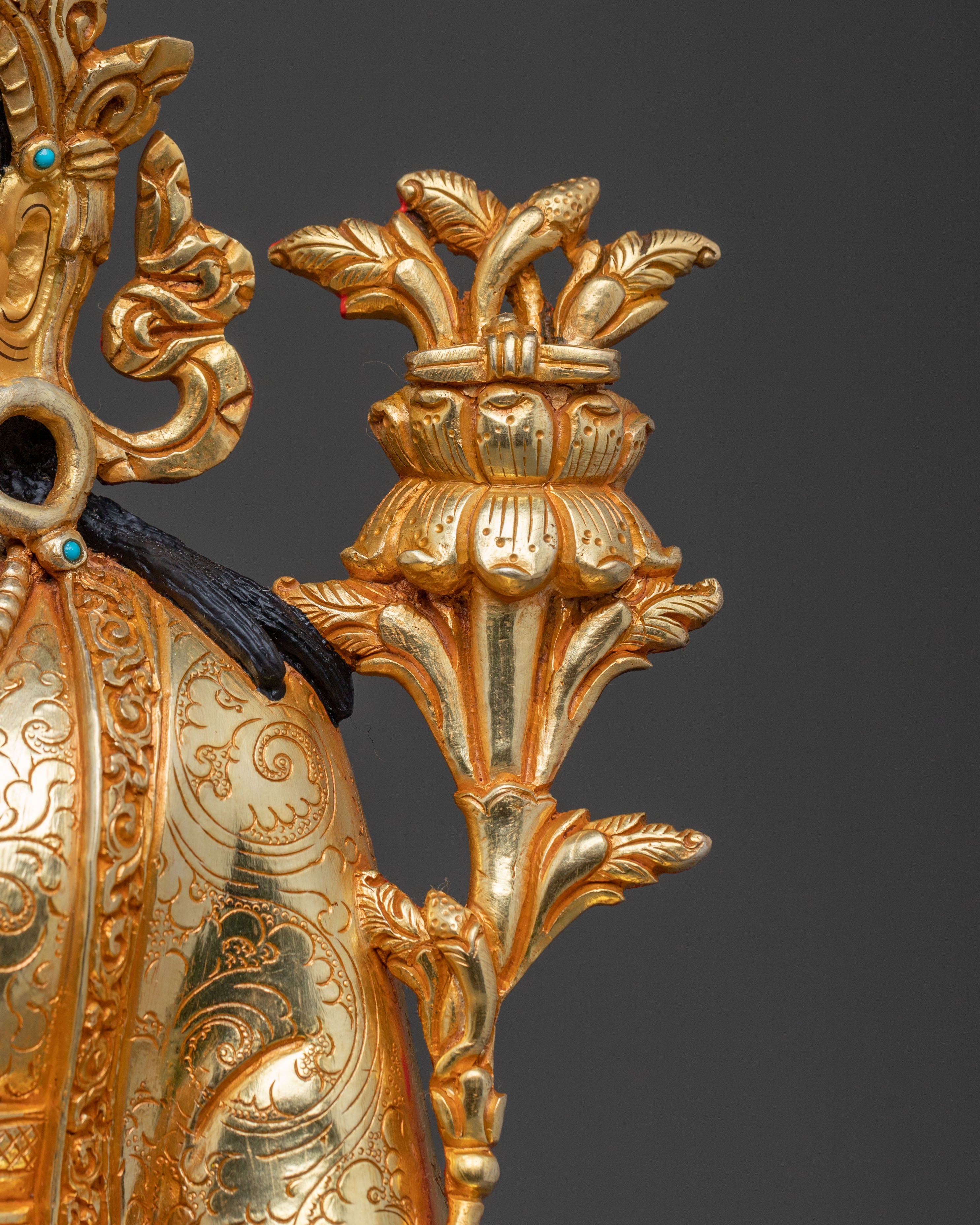 Trisong Detsen Statue | 24K Gold Gilded Dharma Protector