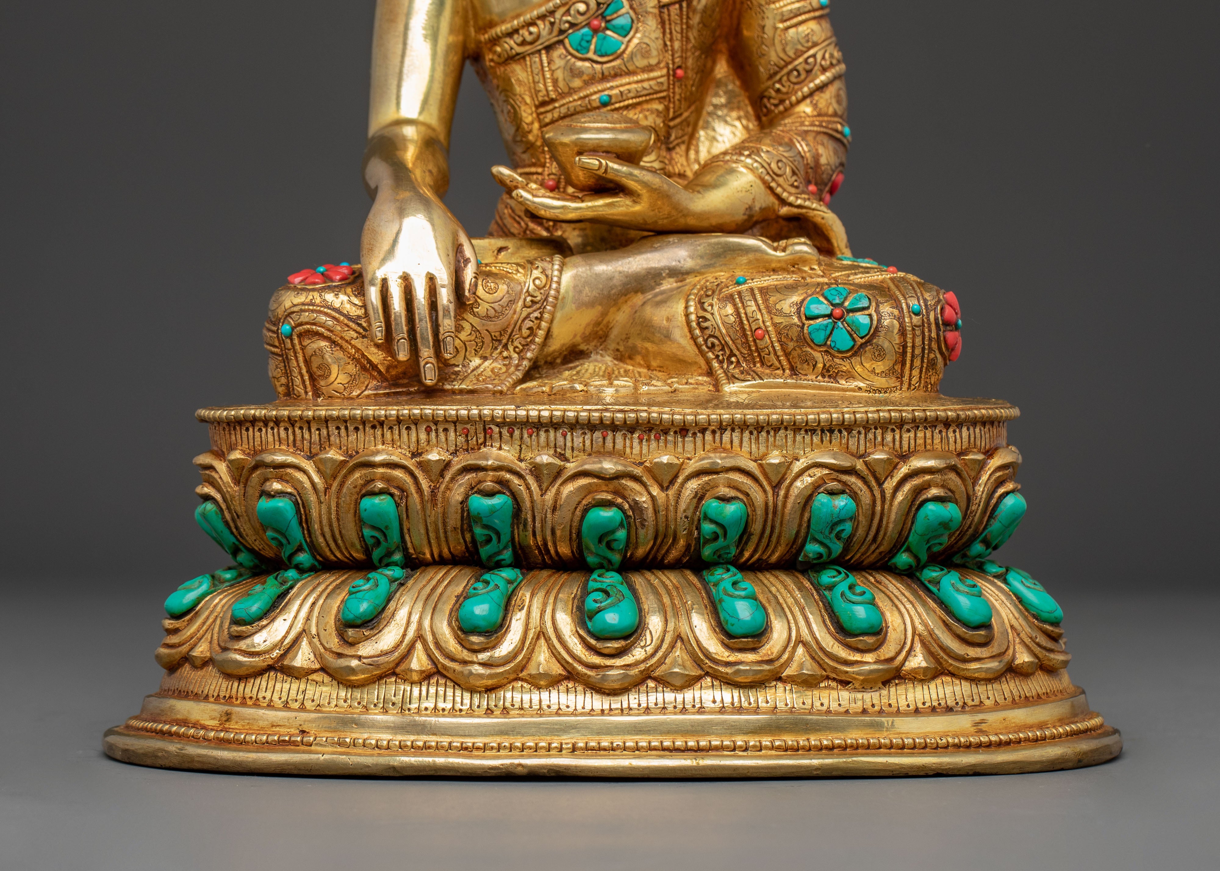 Handcrafted Radiant Sculpture of Buddha Shakyamuni | Himalayan Copper Art
