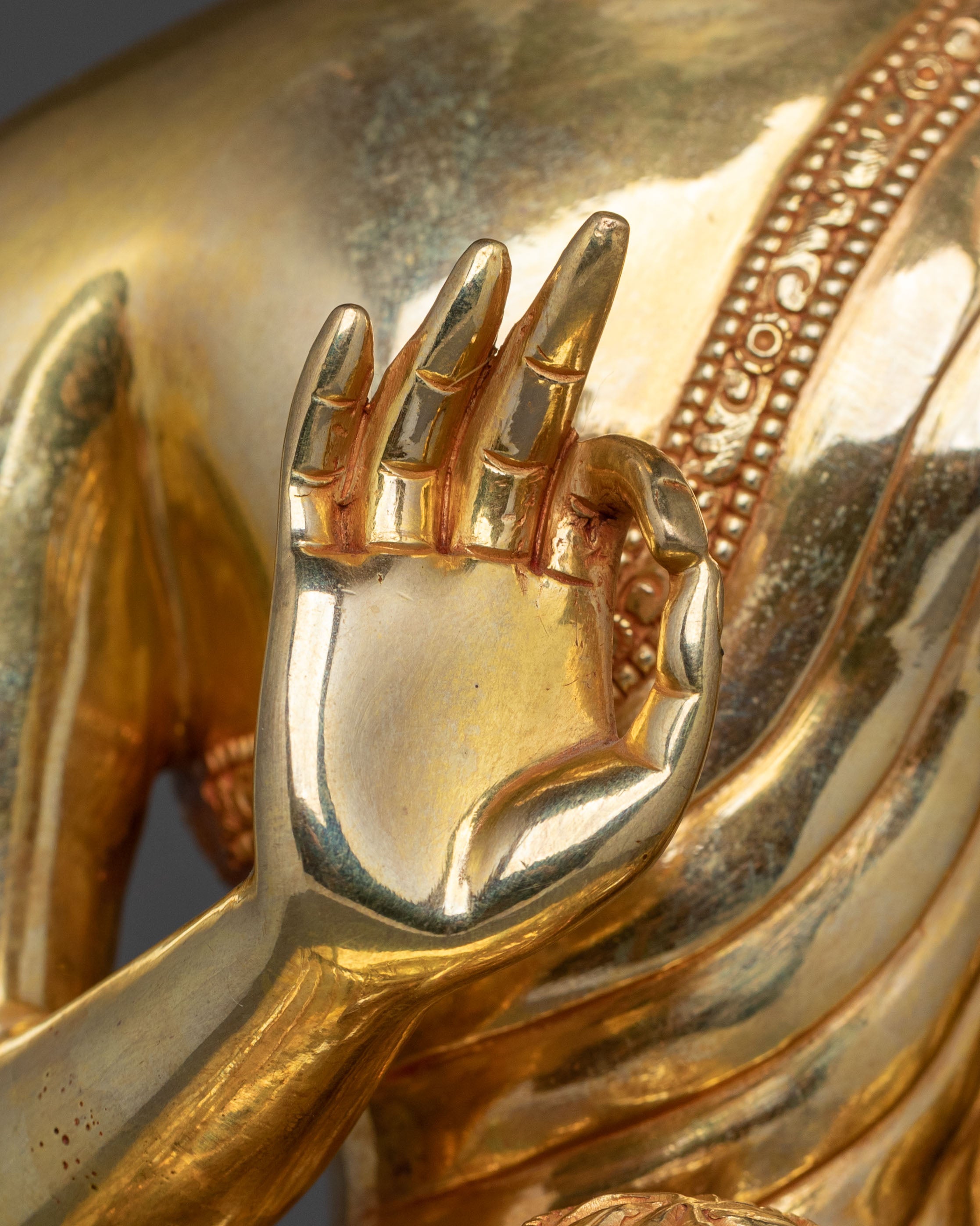 Amogasiddhi Sculpture | 24K Gold Gilded Figurine