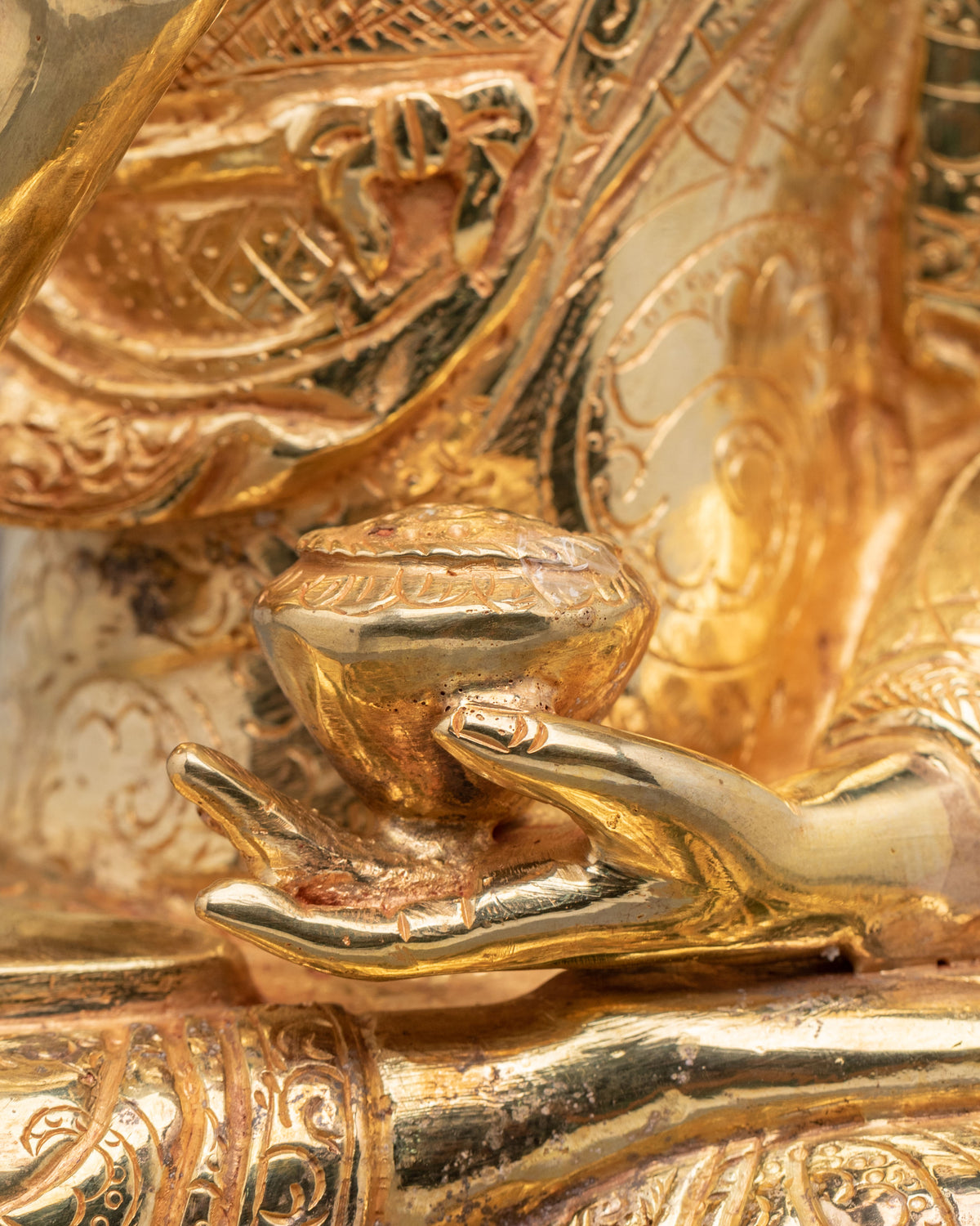 Amogasiddhi Buddha | 24K Gold Gilded Copper Statue
