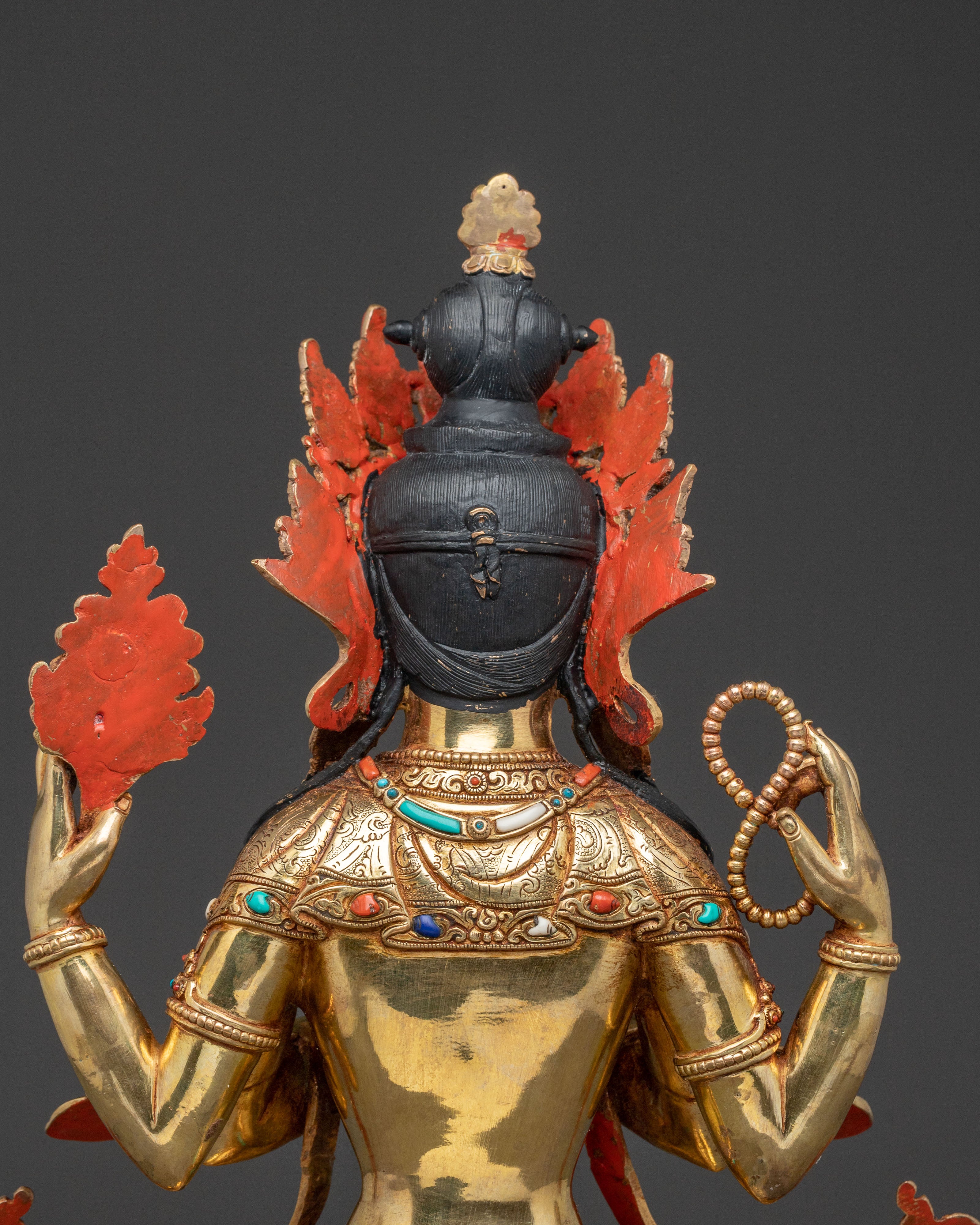 Chenrezig Altar Statue - 24K Gold Gilded