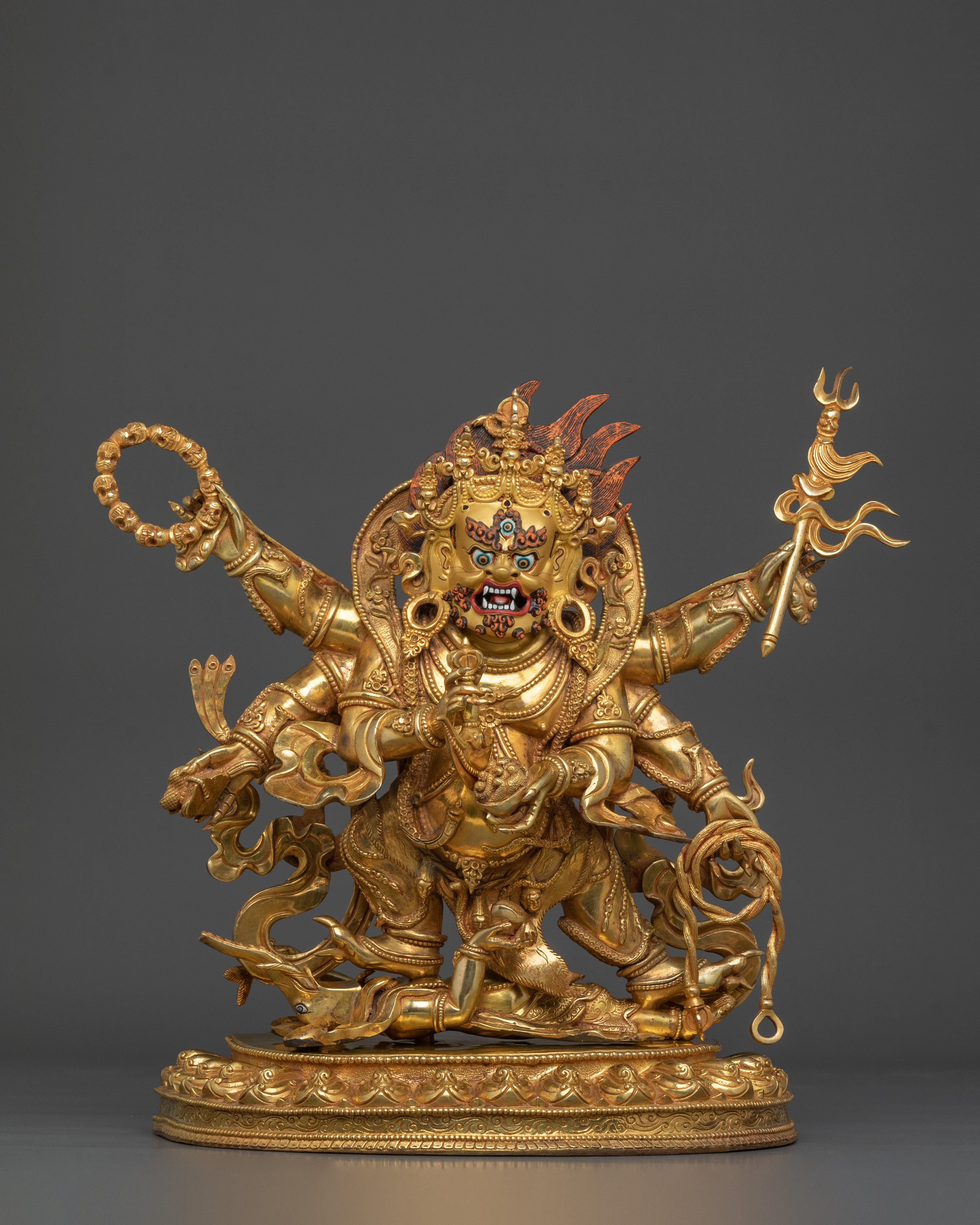 Six-Armed Mahakala Dharma Protector Statue | Wrathful Buddhist Guardian