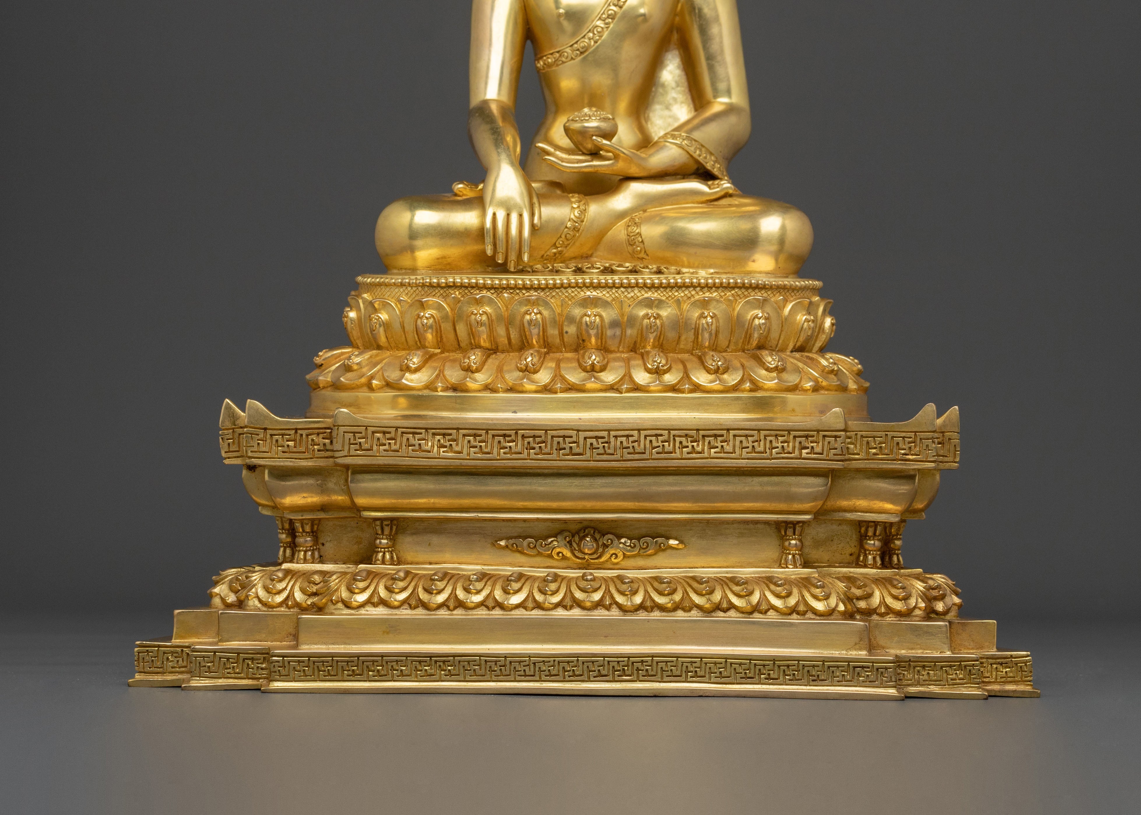 Shakyamuni Buddha Sculpture Seated on a Throne