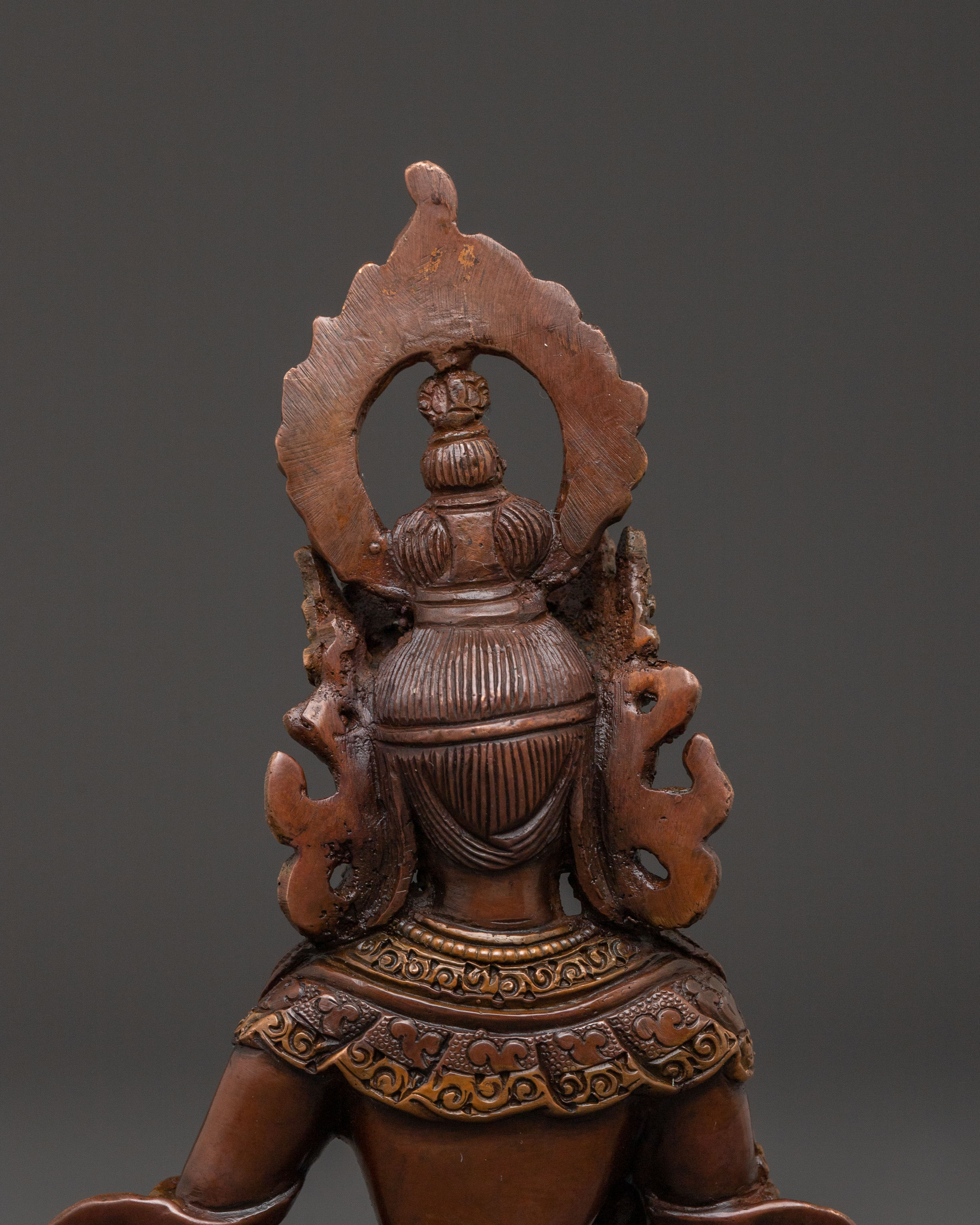 Green Tara Healing Protection Statue - Oxidized Copper Sculpture