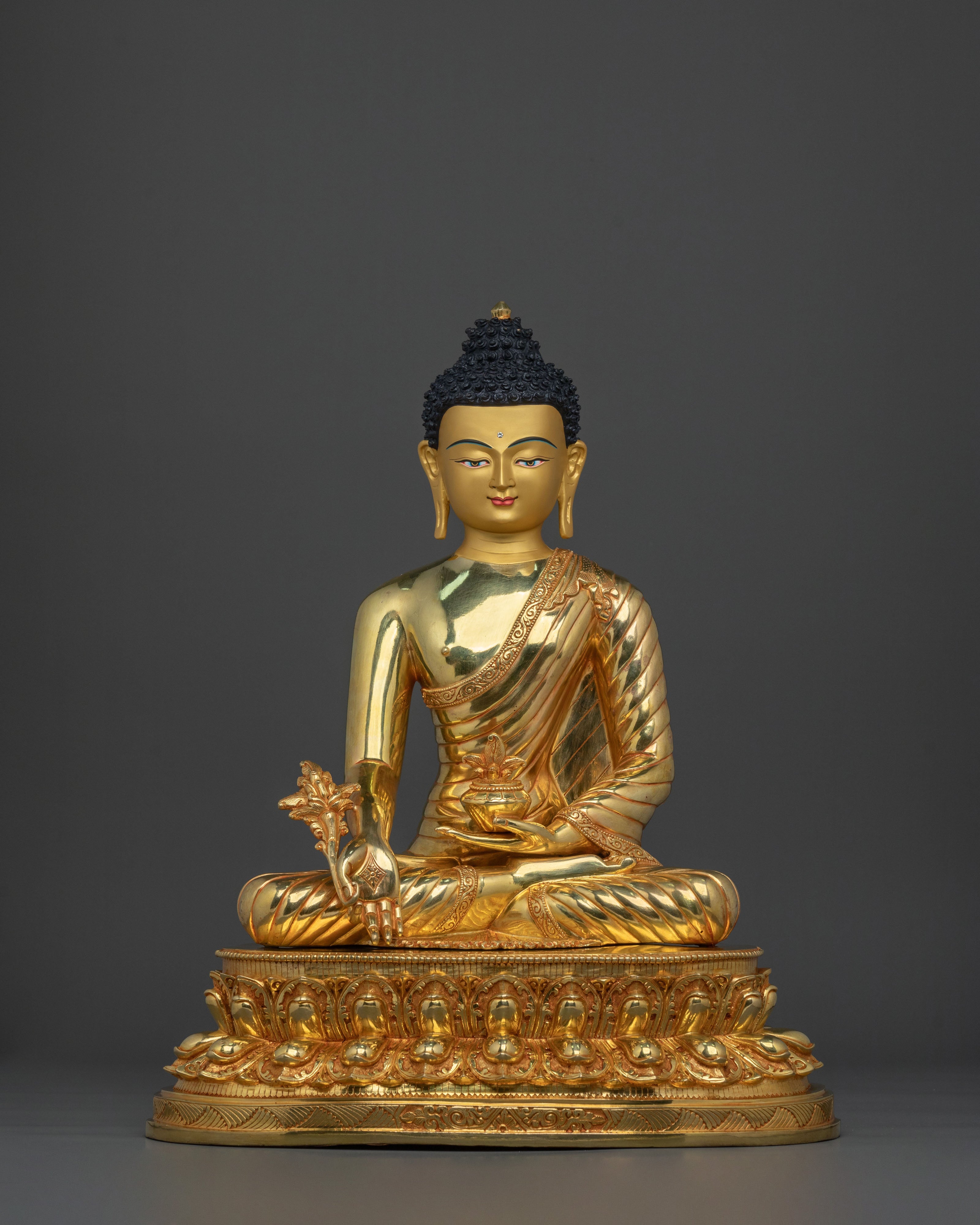 Healing Buddha Bhaisajyaguru Art: 24K Gold Gilded