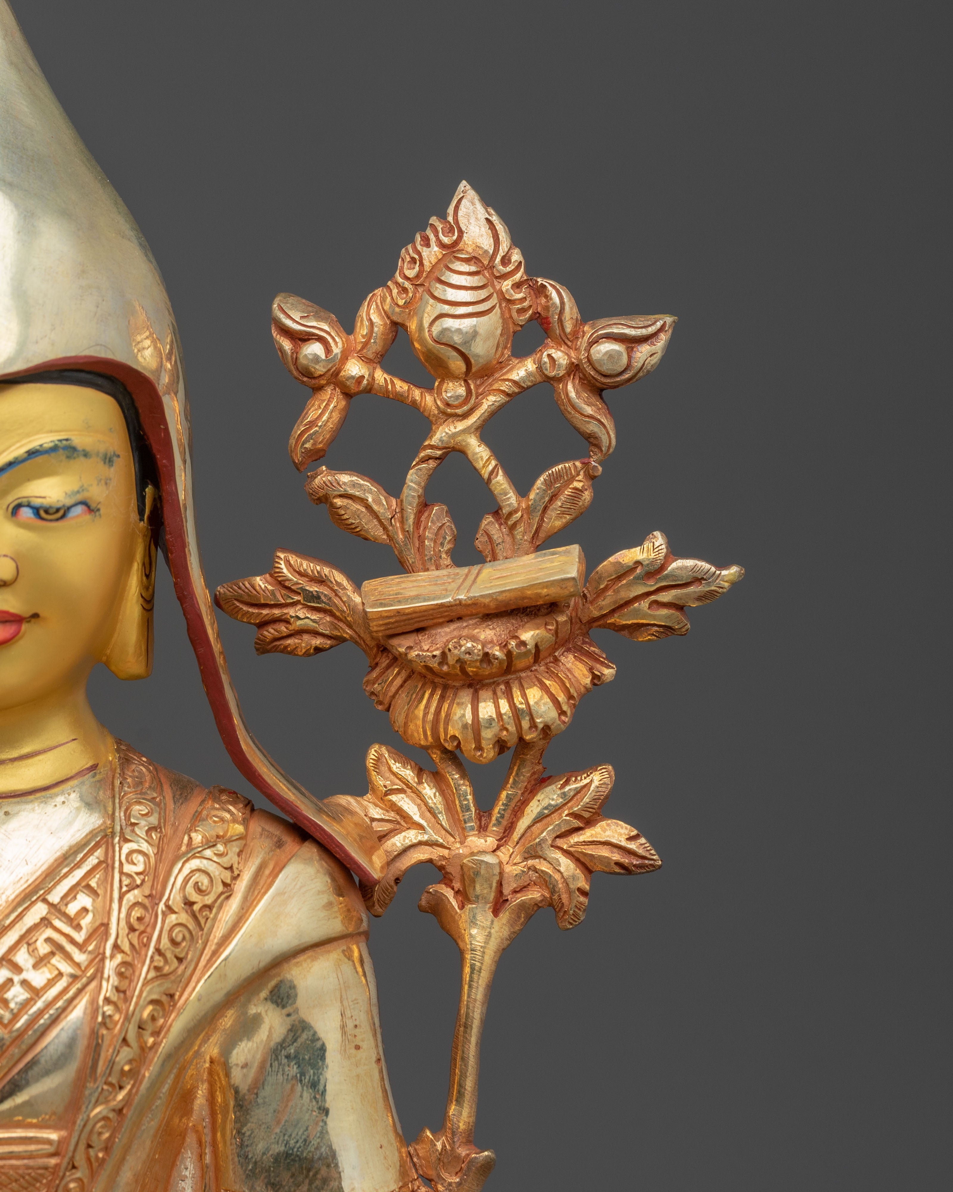 Tsongkhapa Golden Sculpture | Tibetan Buddhist Master