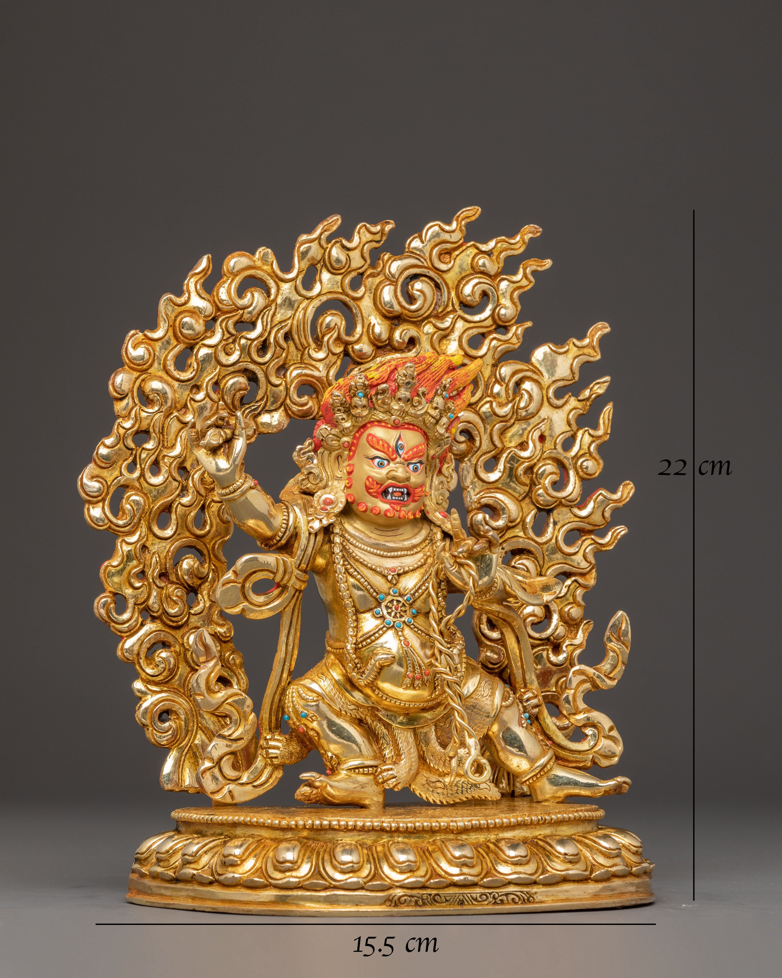 Golden Vajrapani Handcrafted Statue | Wrathful Protector of Wisdom