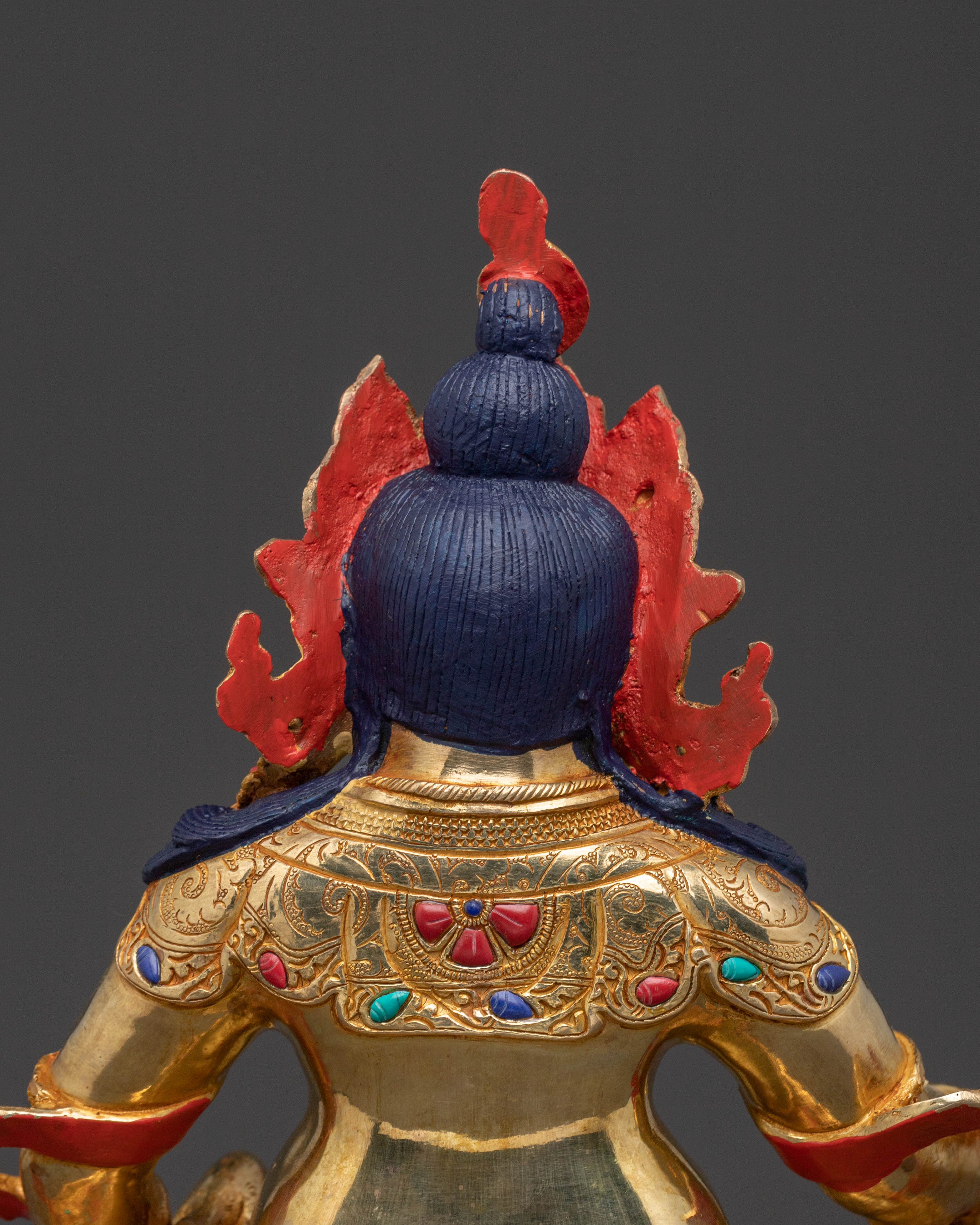 Handcrafted Dzambhala Blessing Statue – 24K Gold Gilded Copper Statue