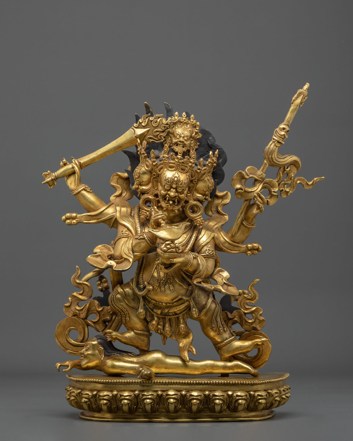 Sacred Protector Four Armed Mahakala Statue