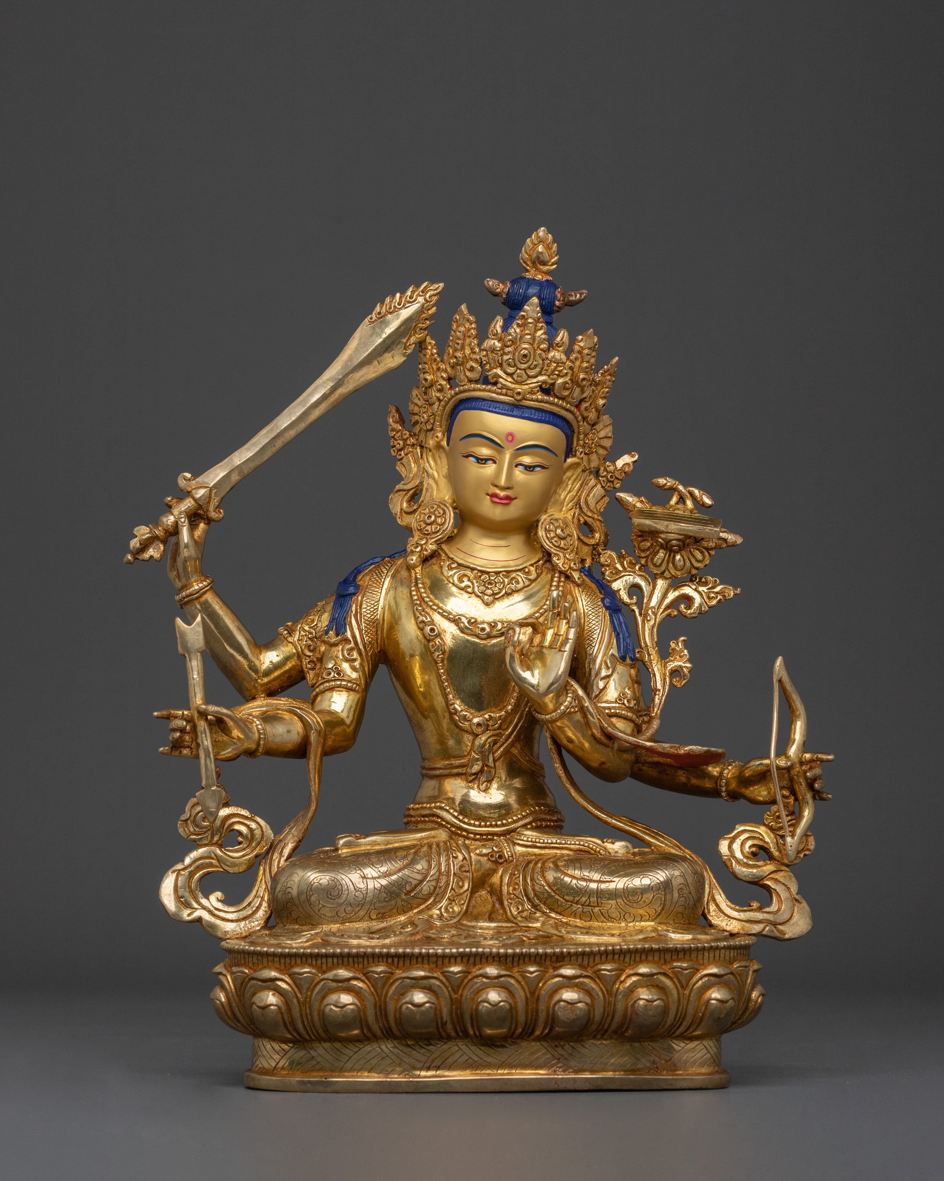 Handmade Maha Manjushri Statue | Bodhisattva of Wisdom