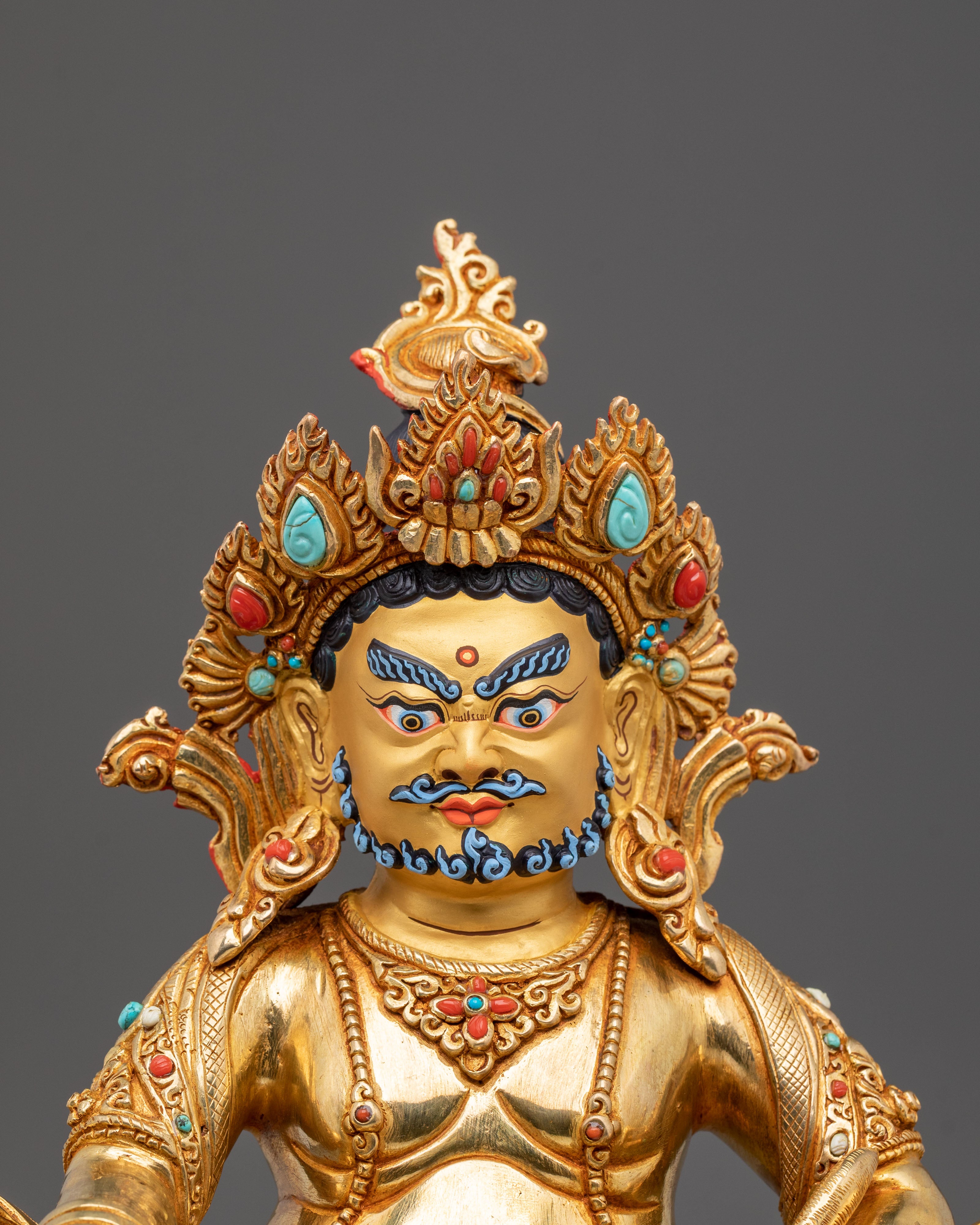 A Radiant Handmade Dzambhala Protector Statue