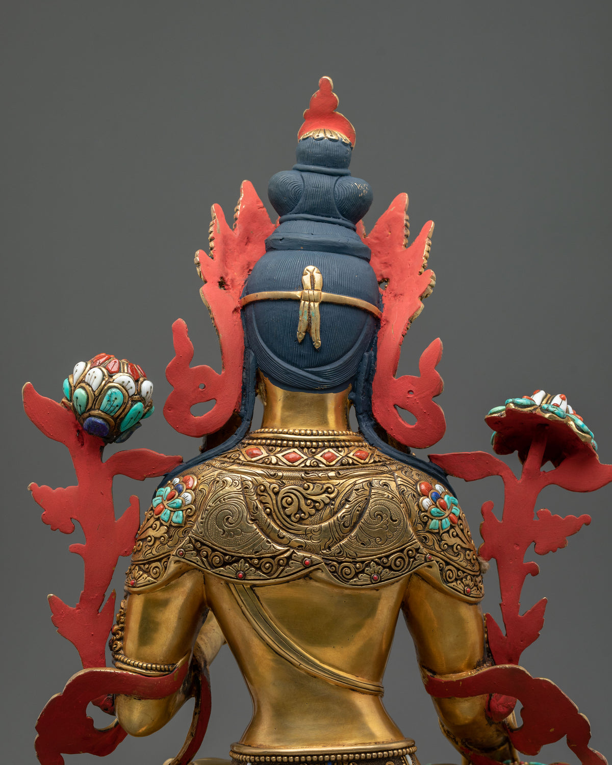 Seven Eyed Deity White Tara Sculpture | Symbol of Healing and Longevity