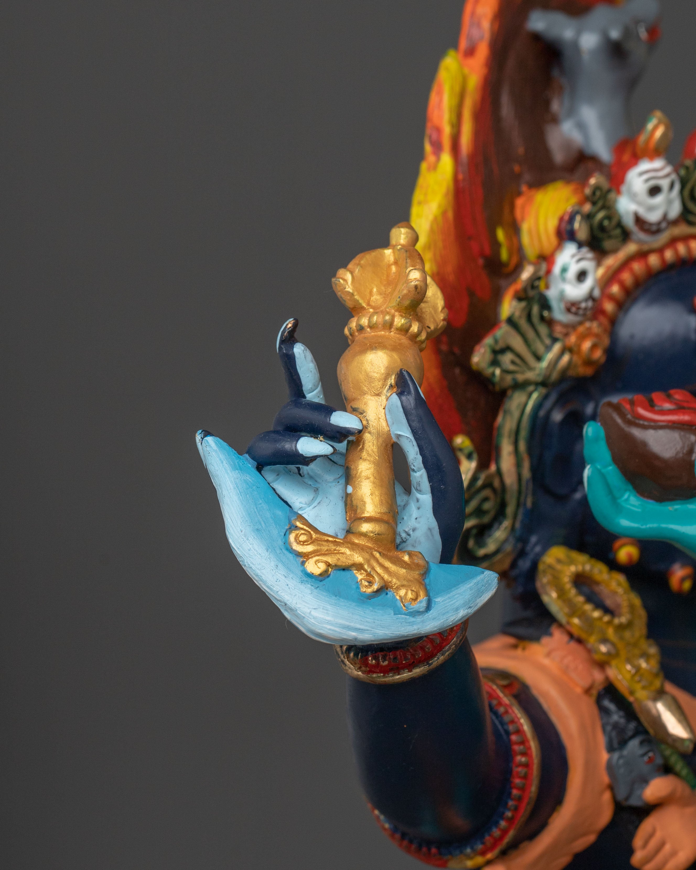 Mahakala Bernakchen Statue With Consort | Wrathful Protector
