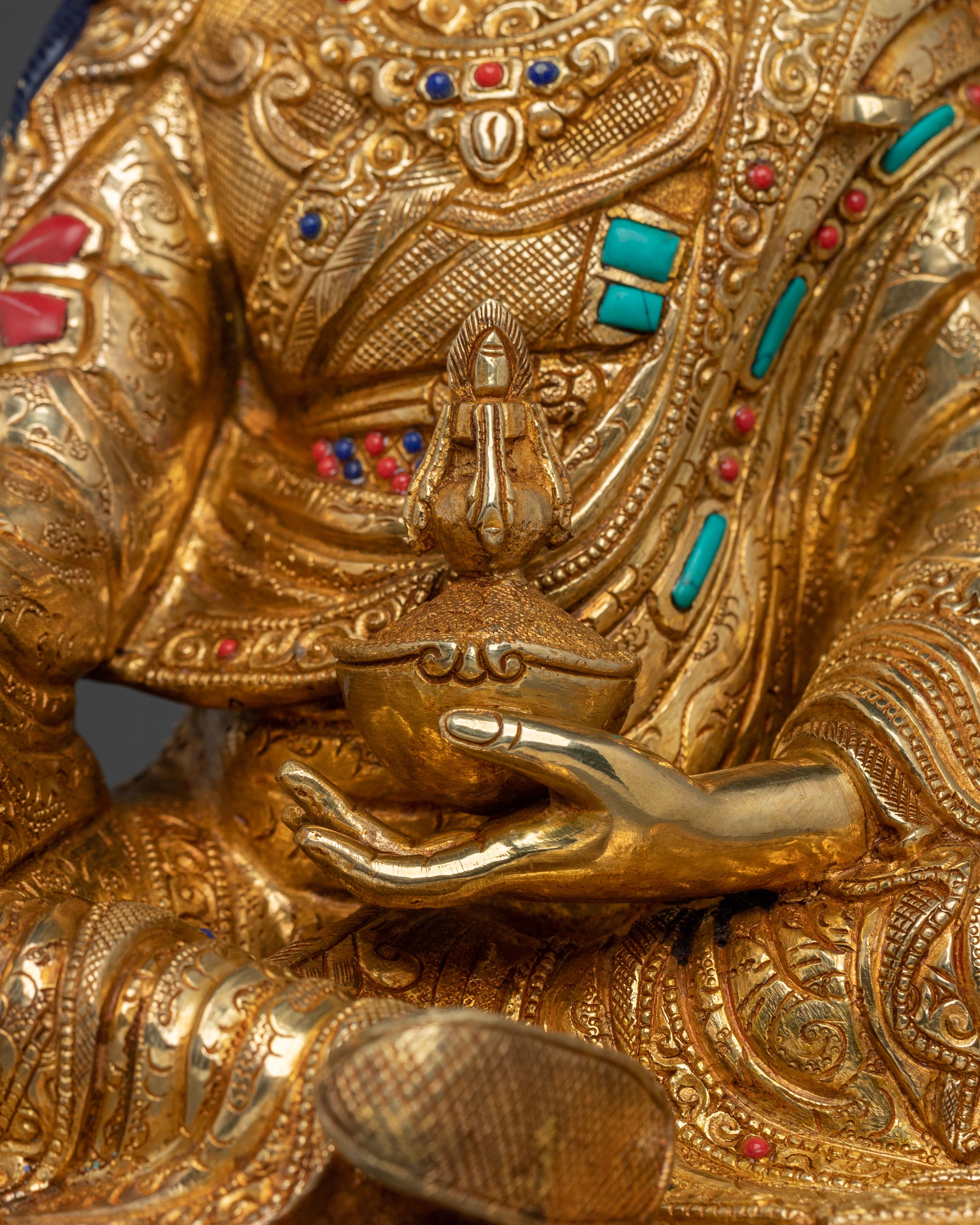 Tibetan Guru Rinpoche Sculpture: Wisdom Figurine