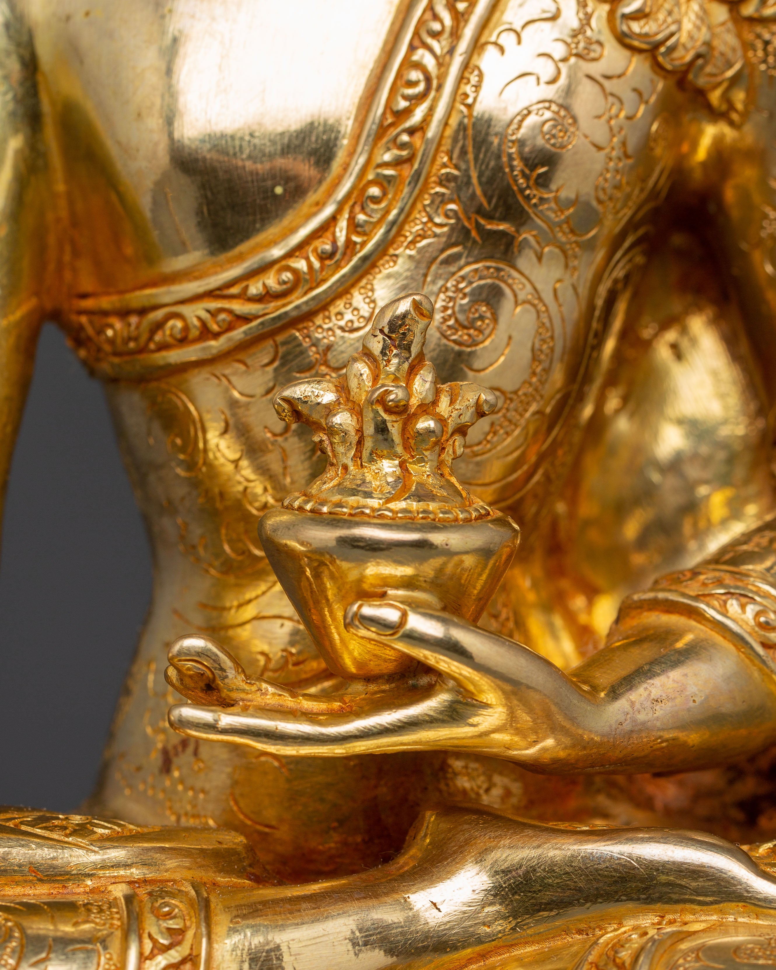 Handmade Statue of Medicine Buddha, The Spiritual Healer | Sculpture for Healing