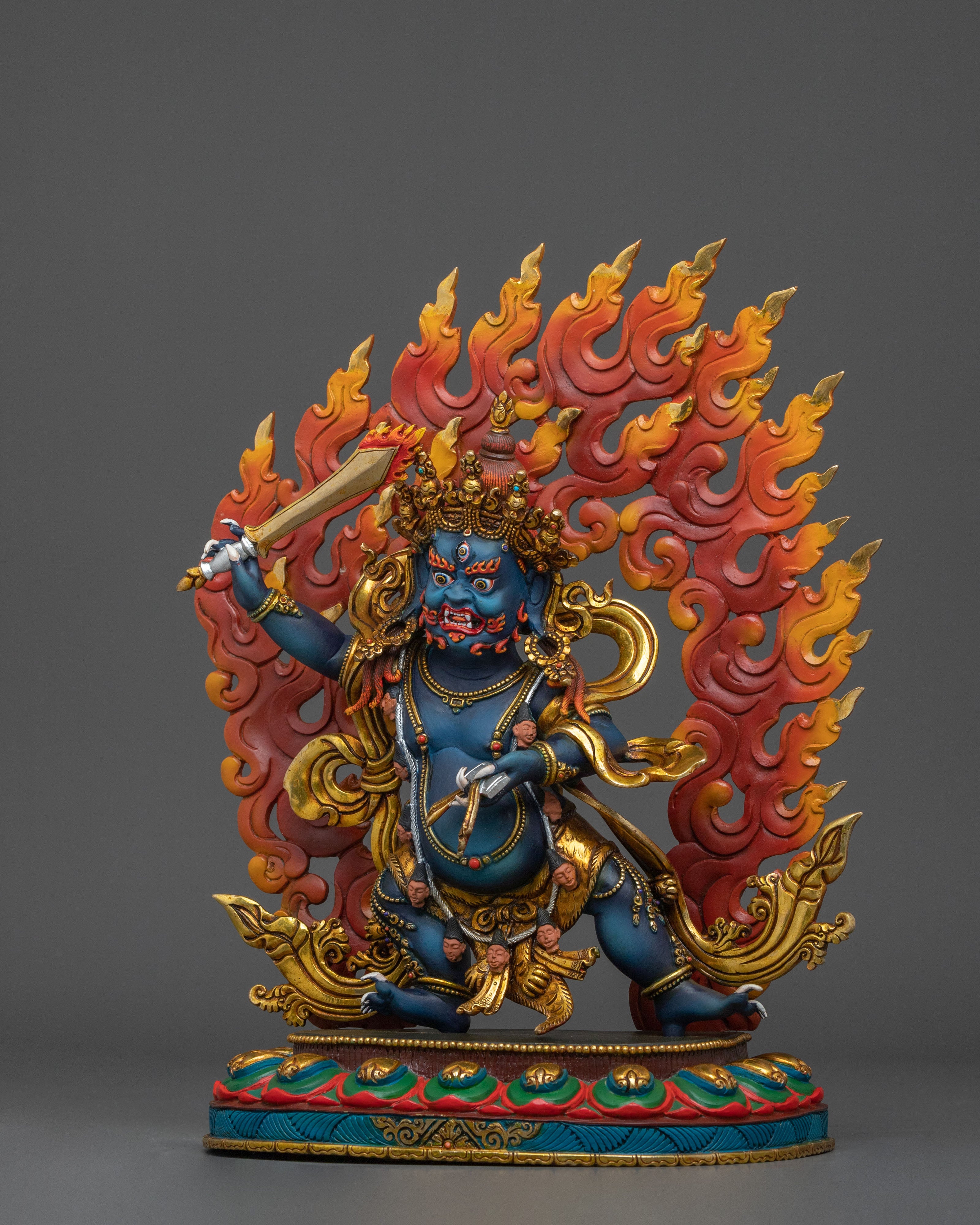Black Manjushri Handmade Statue in Oxidized Copper