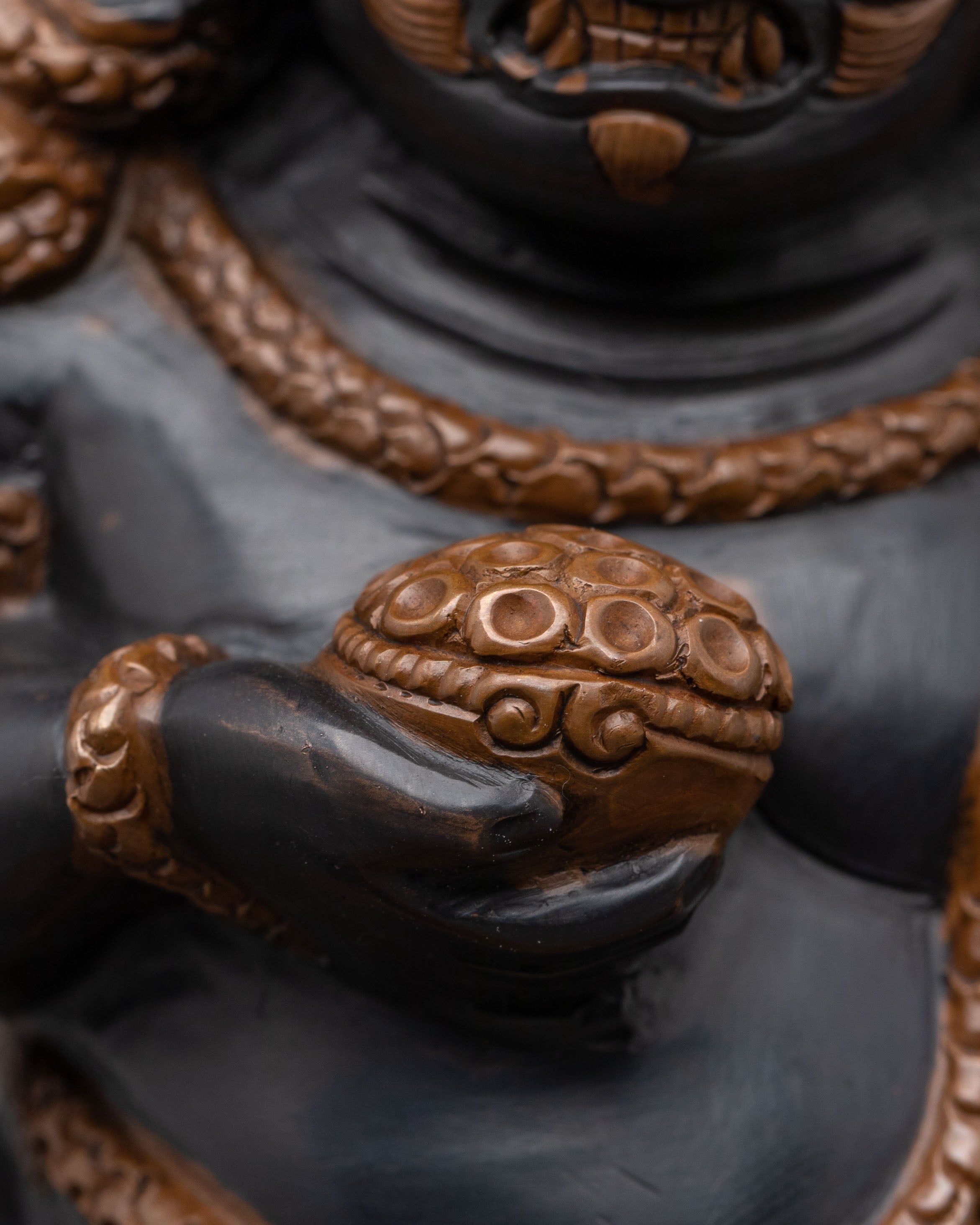 Black Dzambhala Statue | Oxidized Copper Figurine