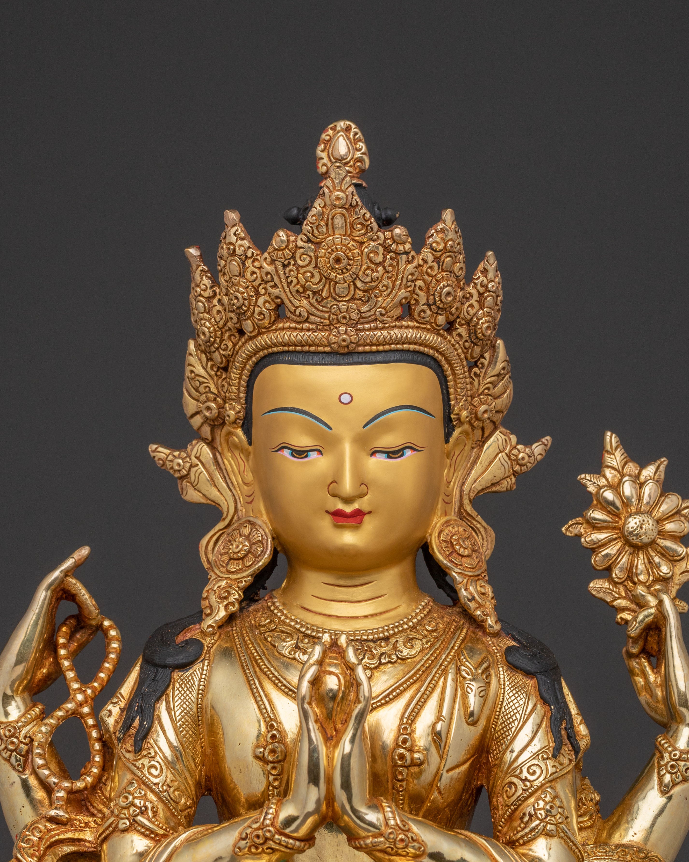 Chenrezig Spiritual Golden Statue | Infinite Compassion