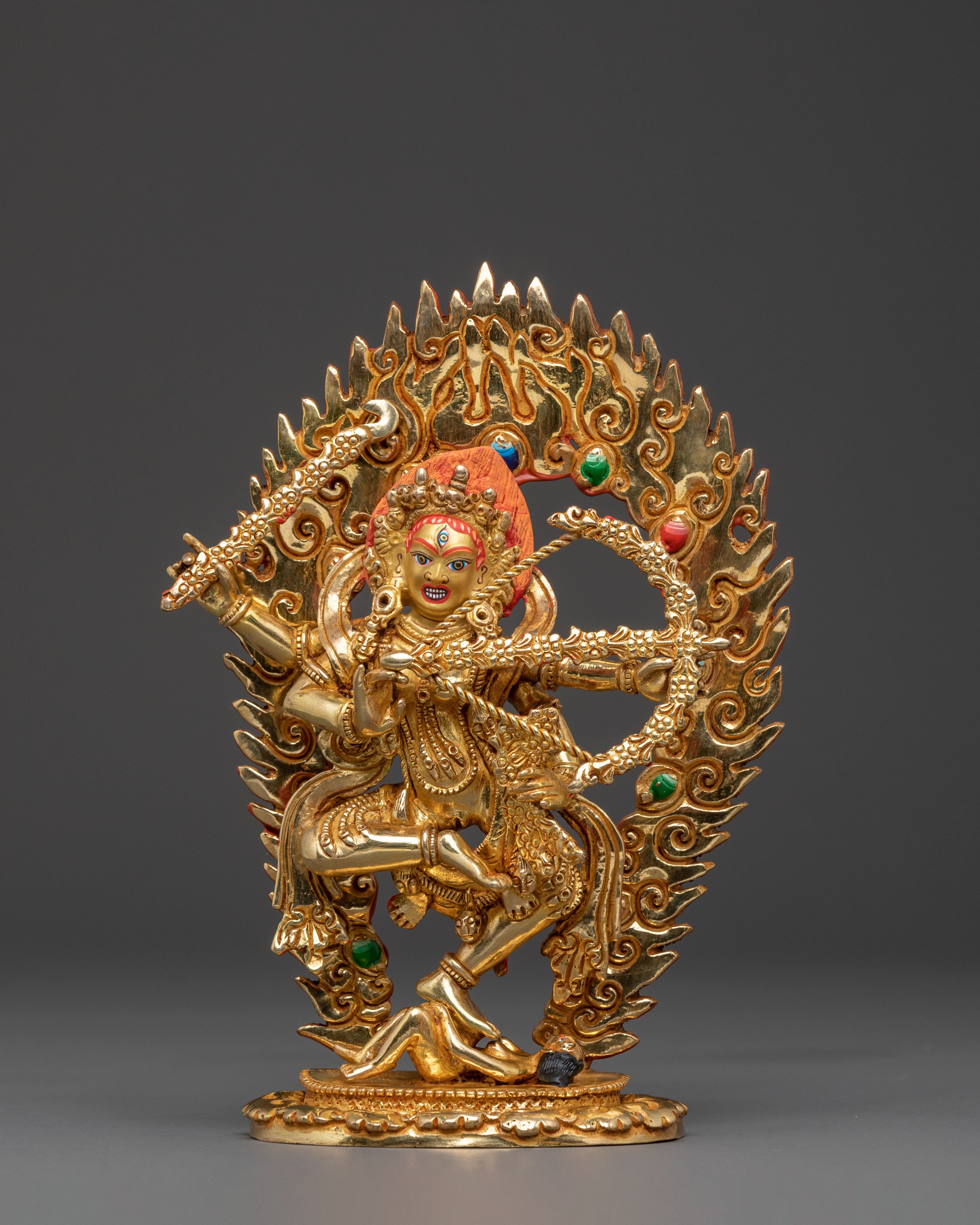 Goddess of Attraction Kurukulla Statue - Hand-Gilded Copper Art