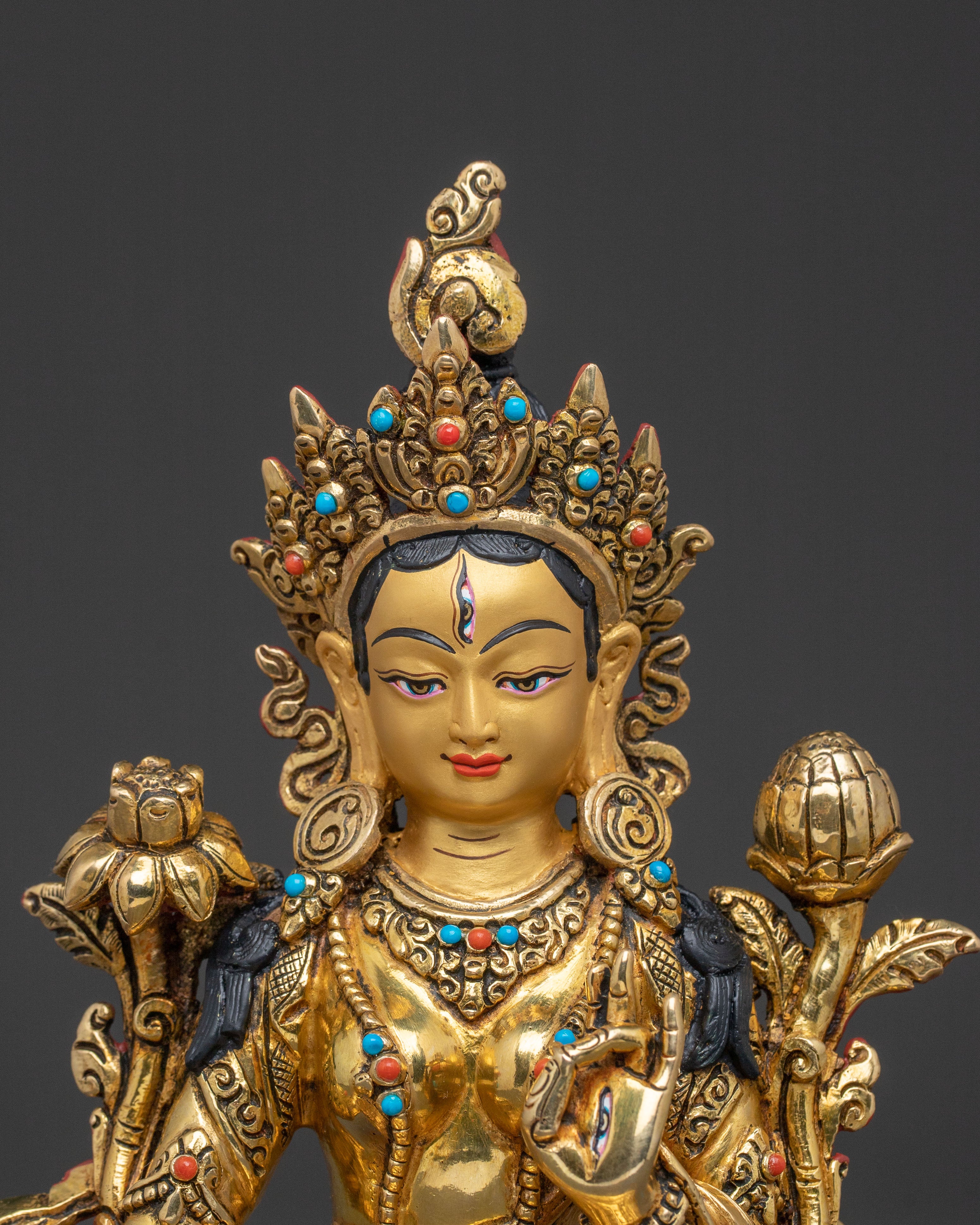 White Tara Longevity Deity Statue | Altar Decor
