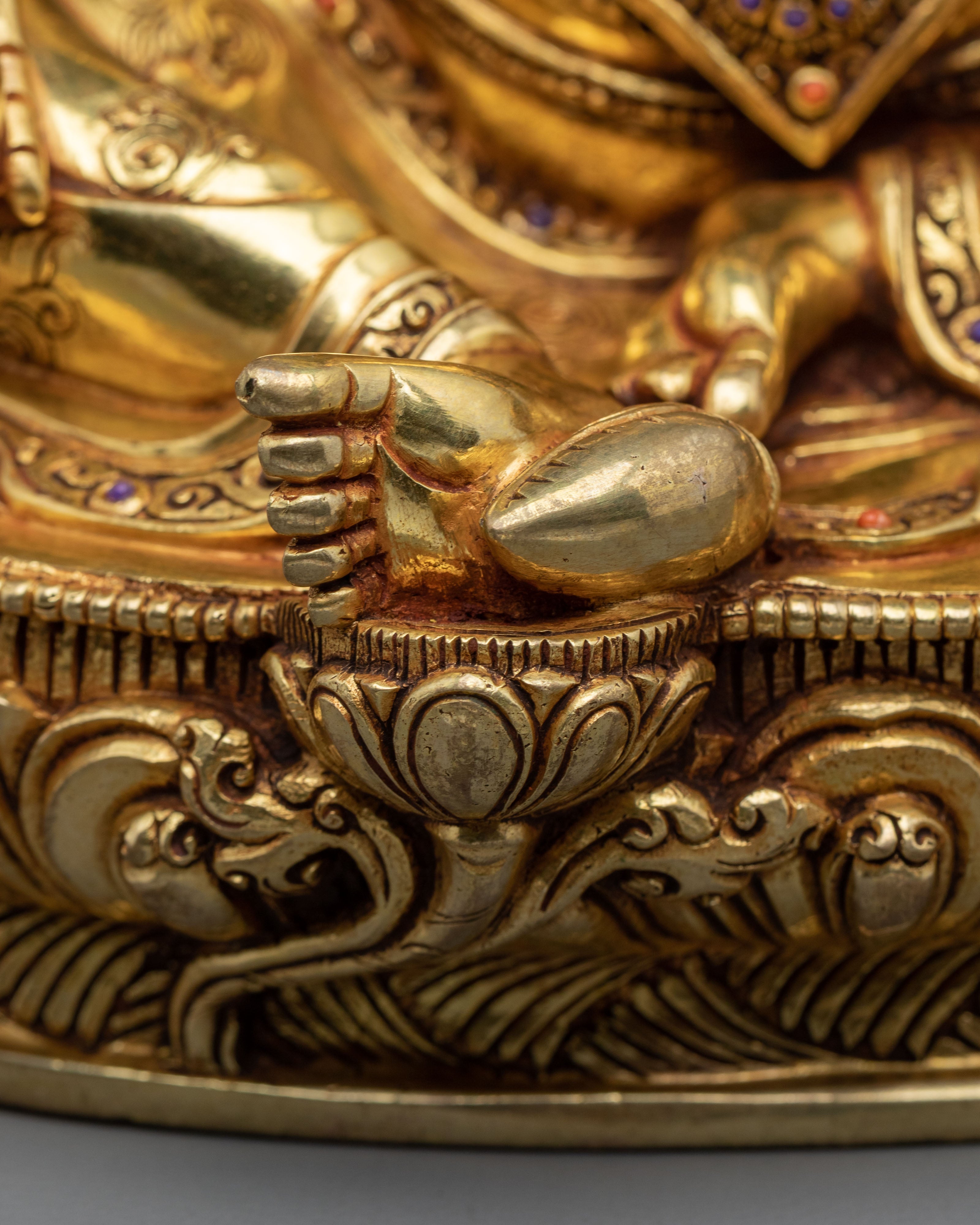 Handmade Dzambhala Copper Statue | 24K Gold Gilded Wealth Deity