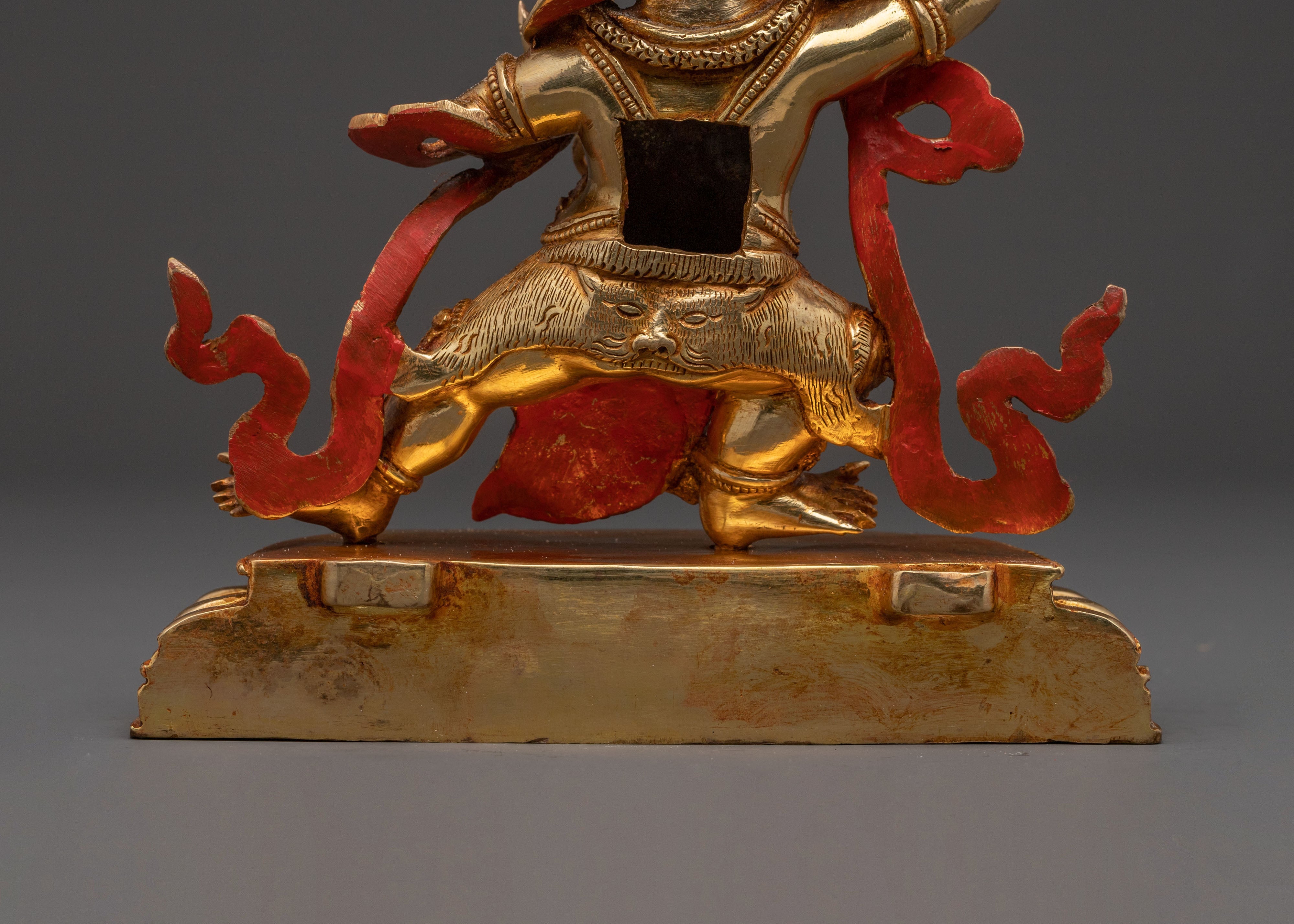Golden Statue of Vajrapani Bodhisattva - Hand-Gilded Copper Art