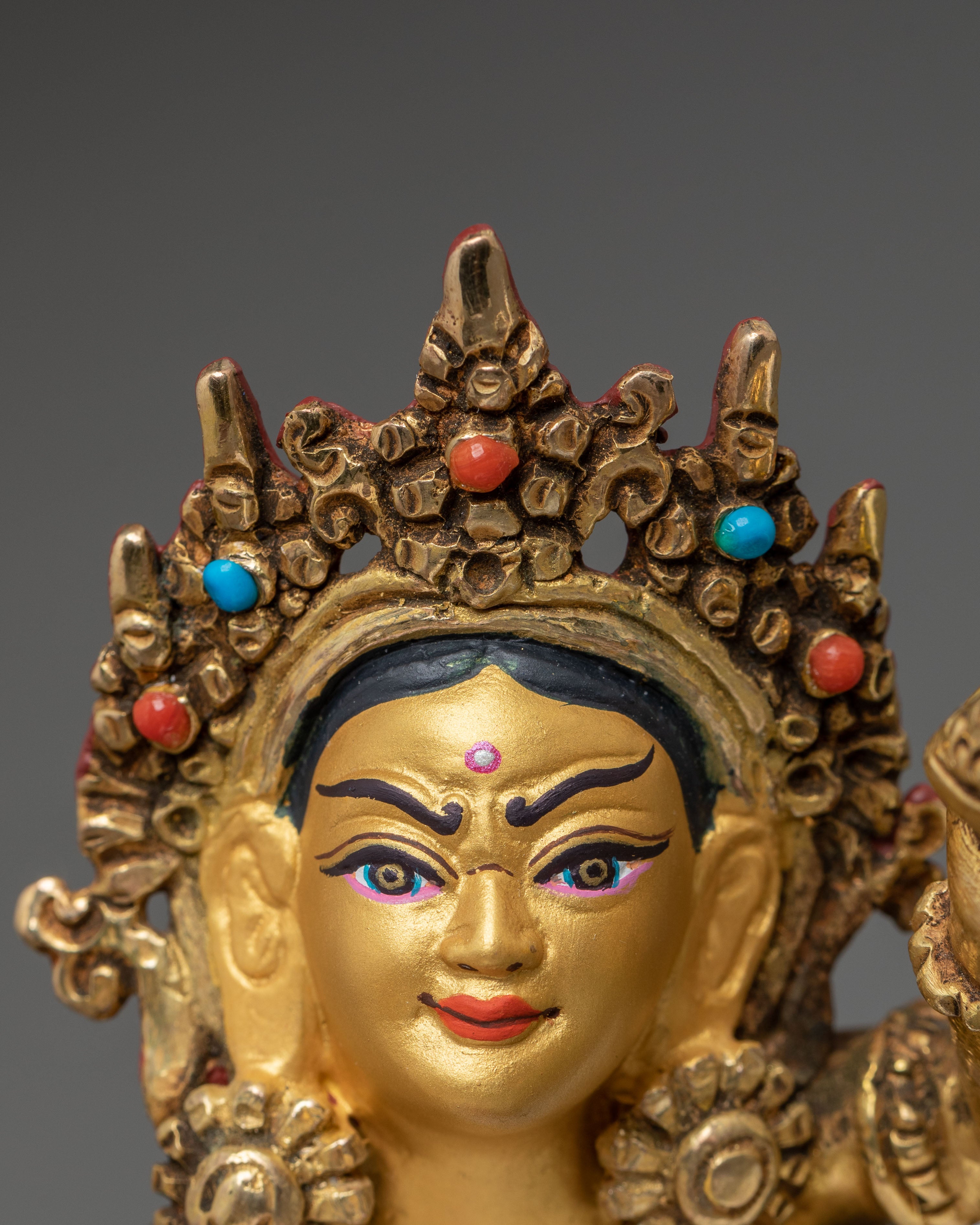 Handmade Avalokiteshvara Golden Statue | Bodhisattva of Compassion