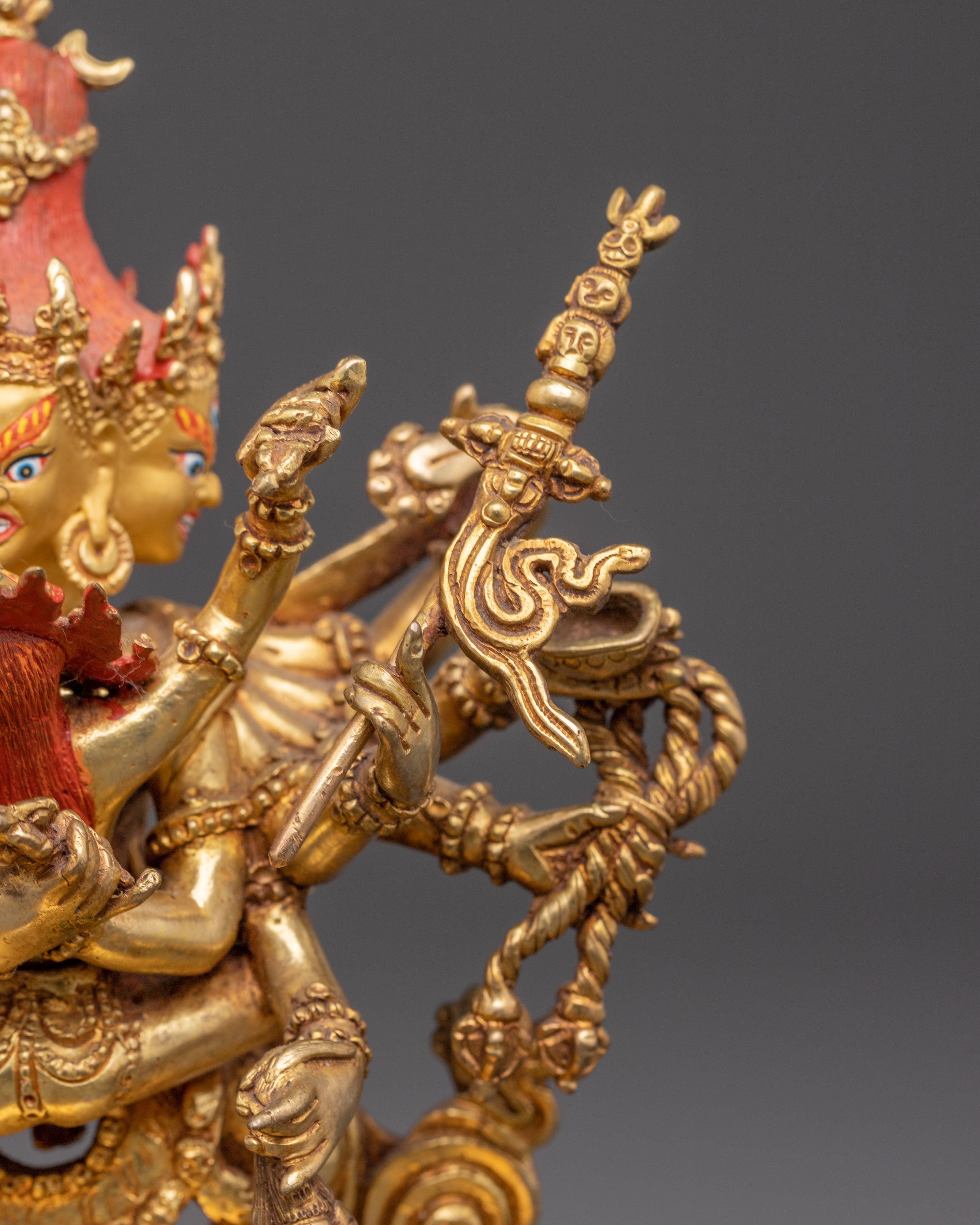 Exquisite 24K Gilded Handmade Chakrasamvara Golden Statue