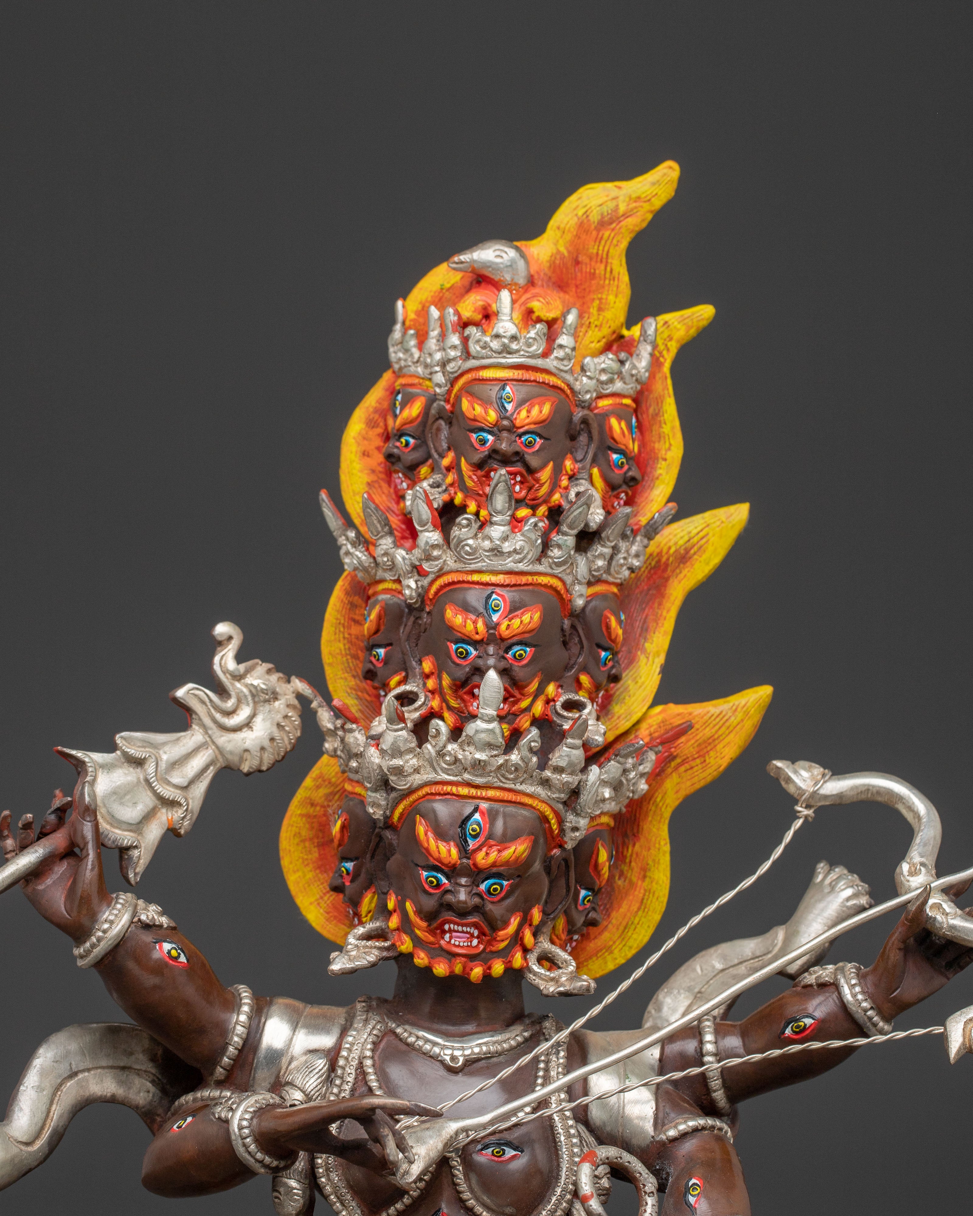 Rahula Guardian Statue: Oxidized Copper Serenity