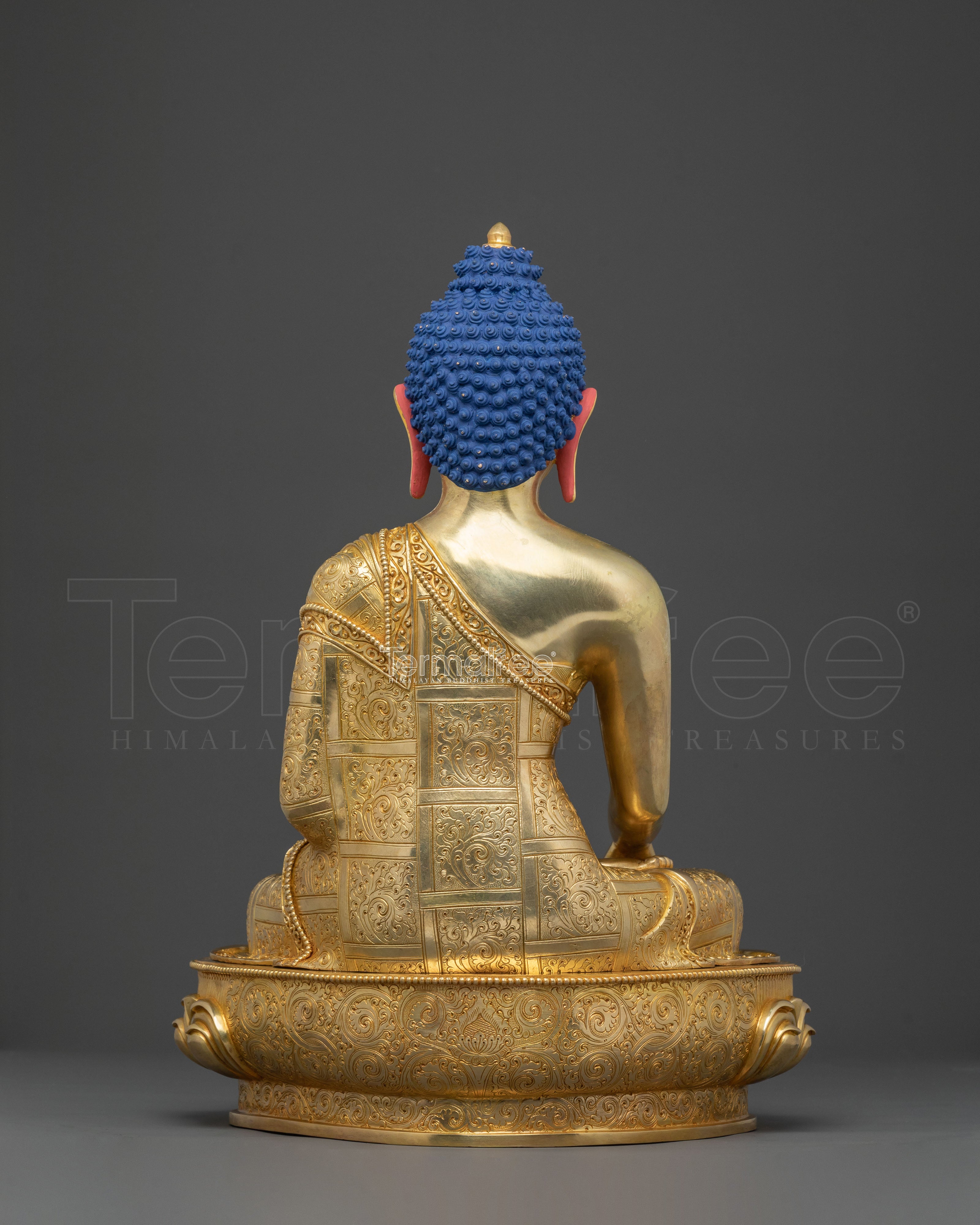 Shakyamuni Spiritual Statue: 24K Gold Gilded Icon