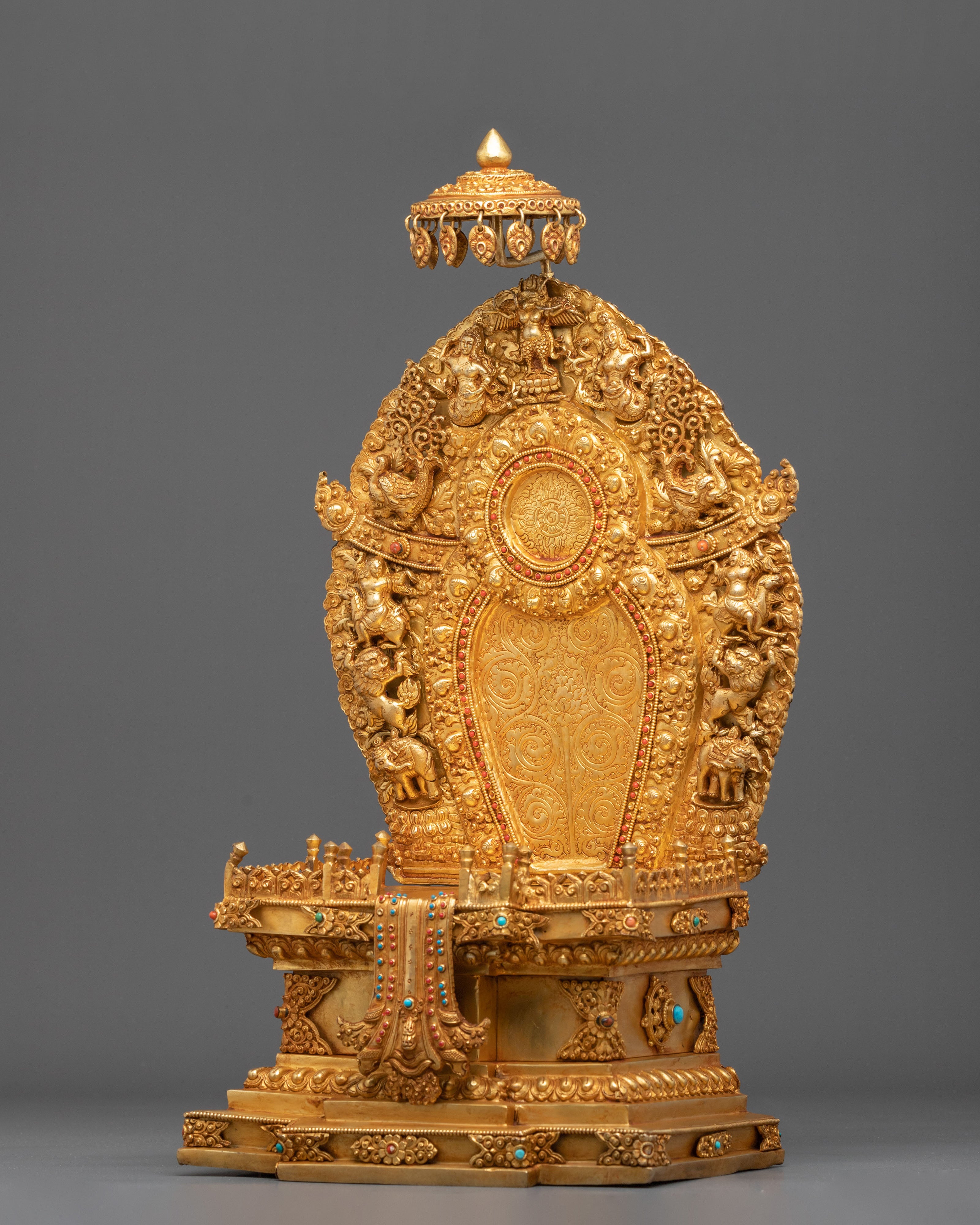 Sacred Throne – 24K Gold Gilded Copper Stature