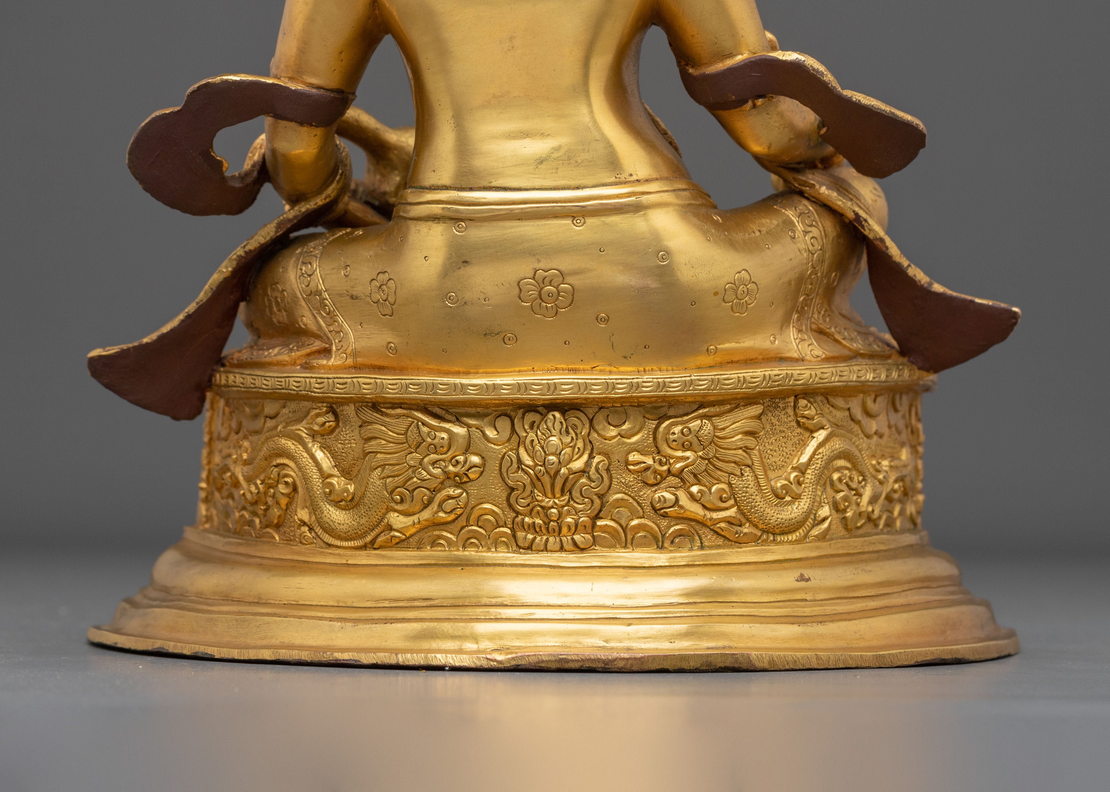 Jambhala Statue | Handcrafted Copper Gold Gilded Figurine