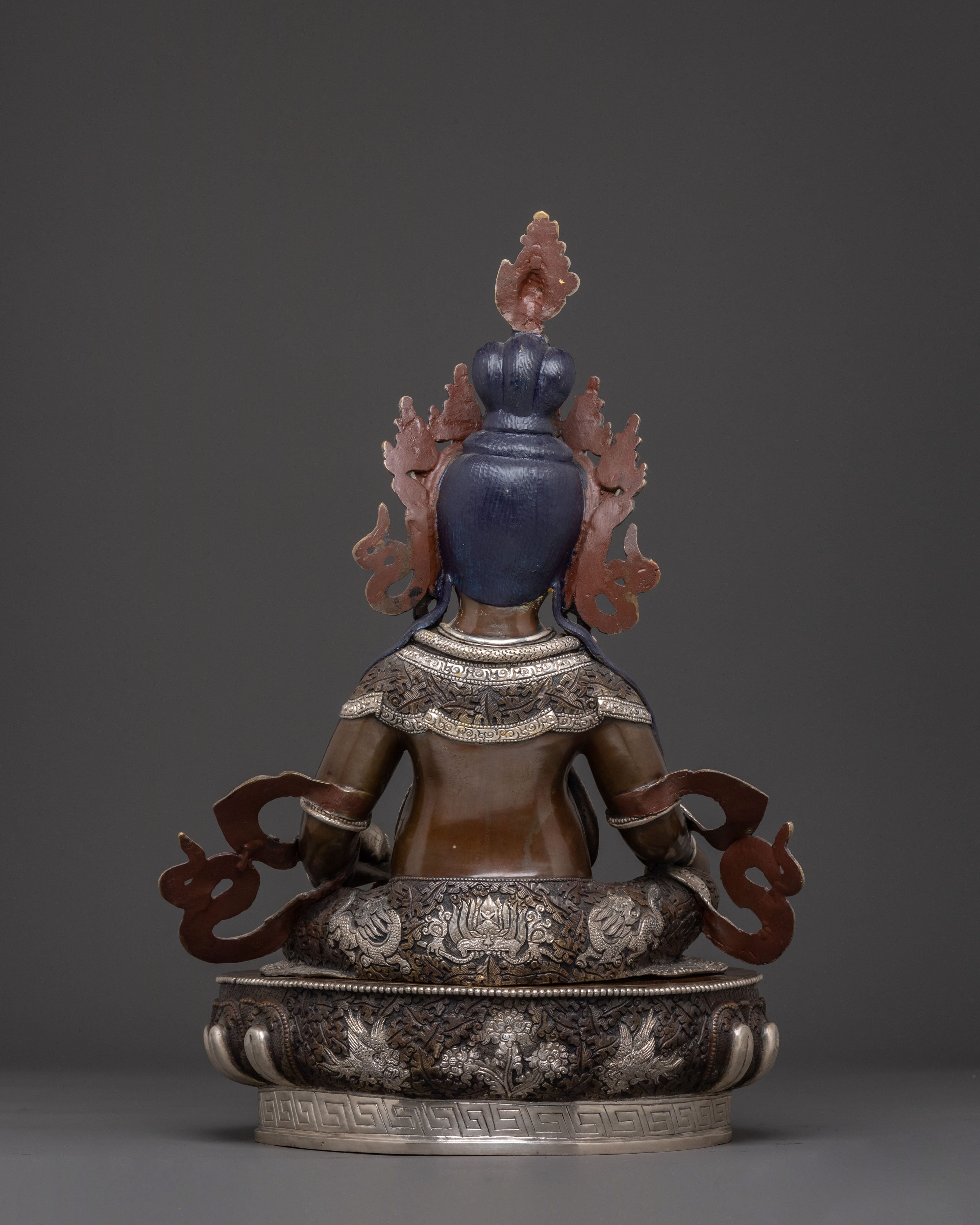 Dzambhala Sacred Statue: Masterfully Crafted Oxidized Copper