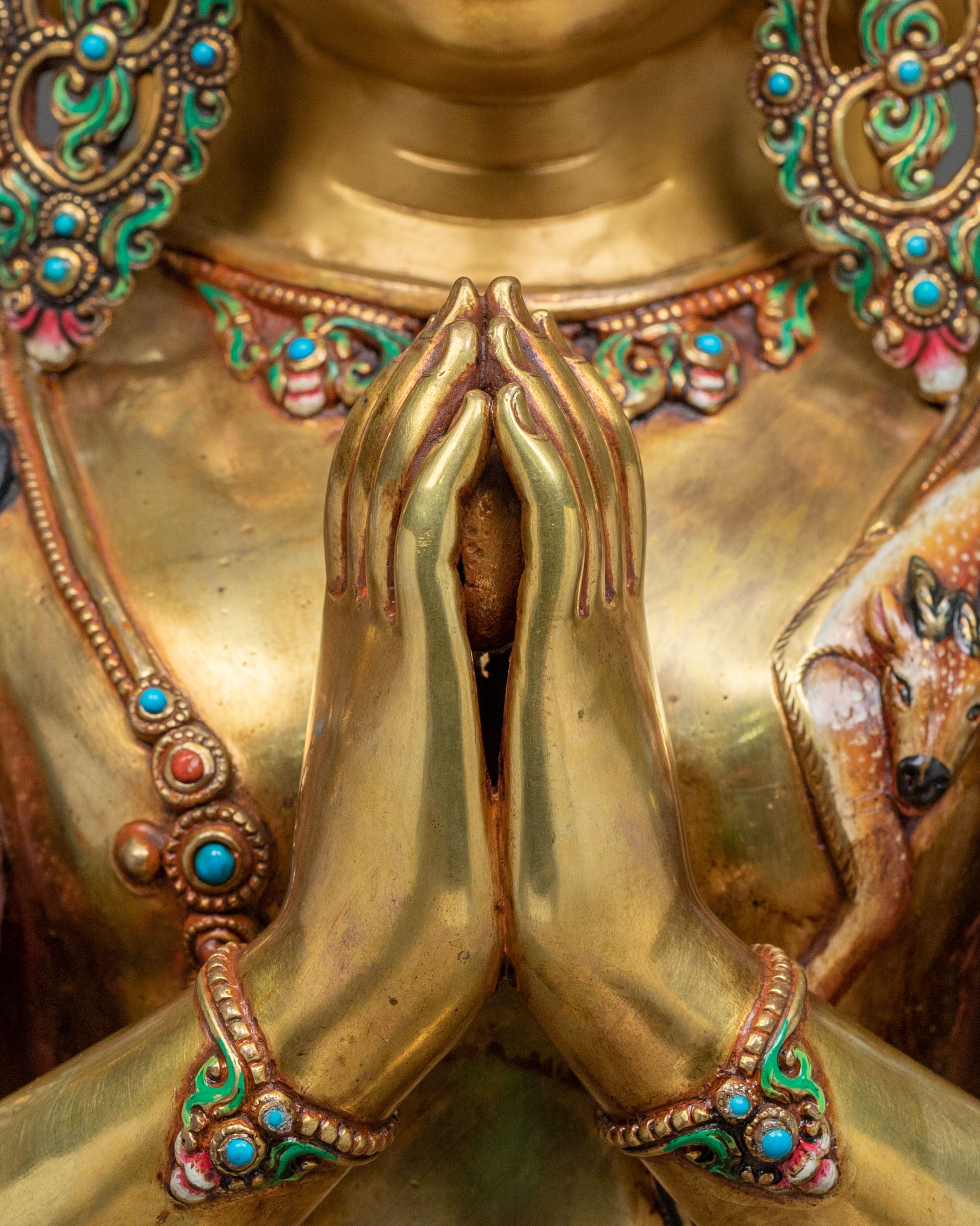 1000 Armed Chenrezig Statue: Radiant 24K Gold Gilded