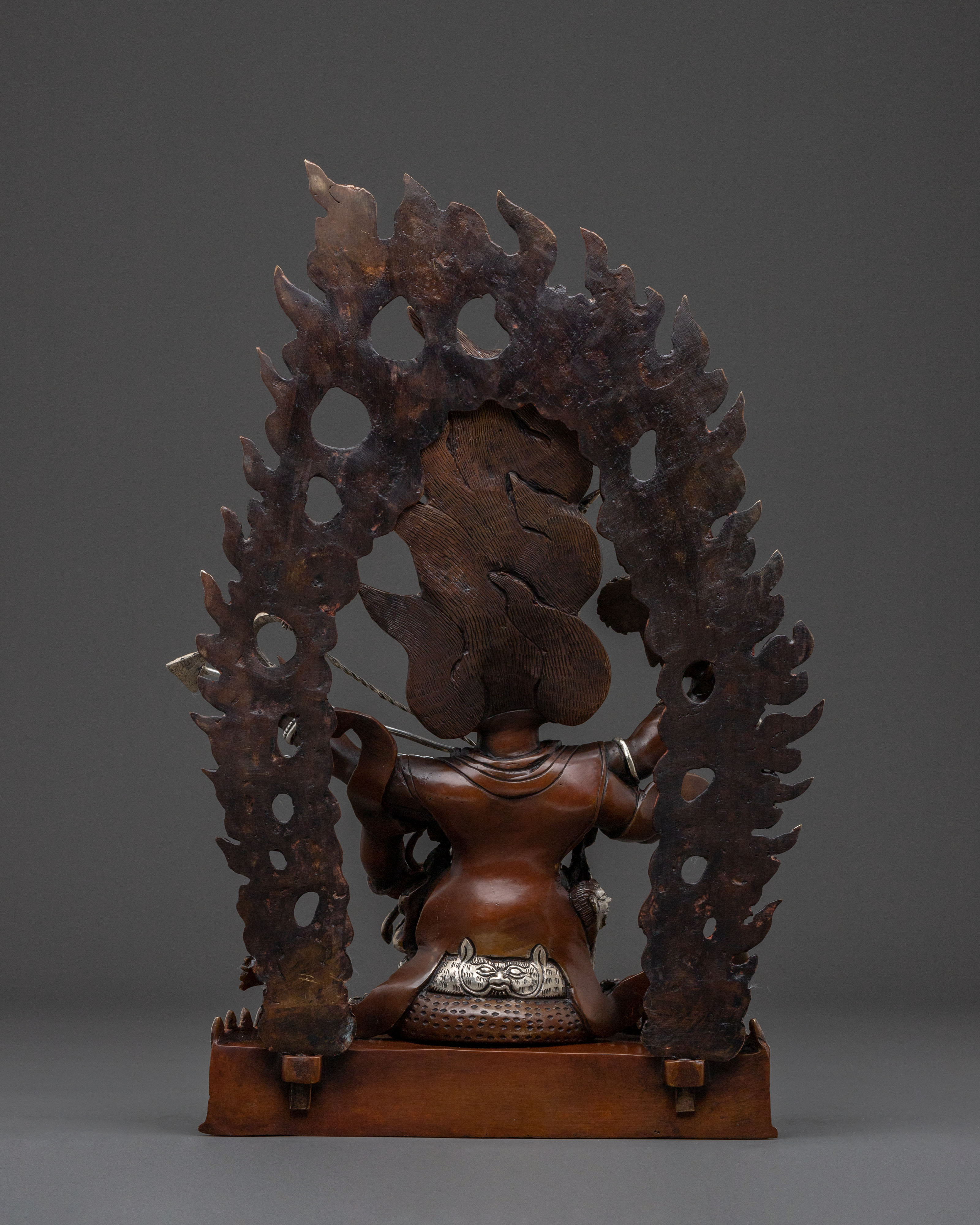 Tibetan Rahula Copper Statue – Oxidized Art