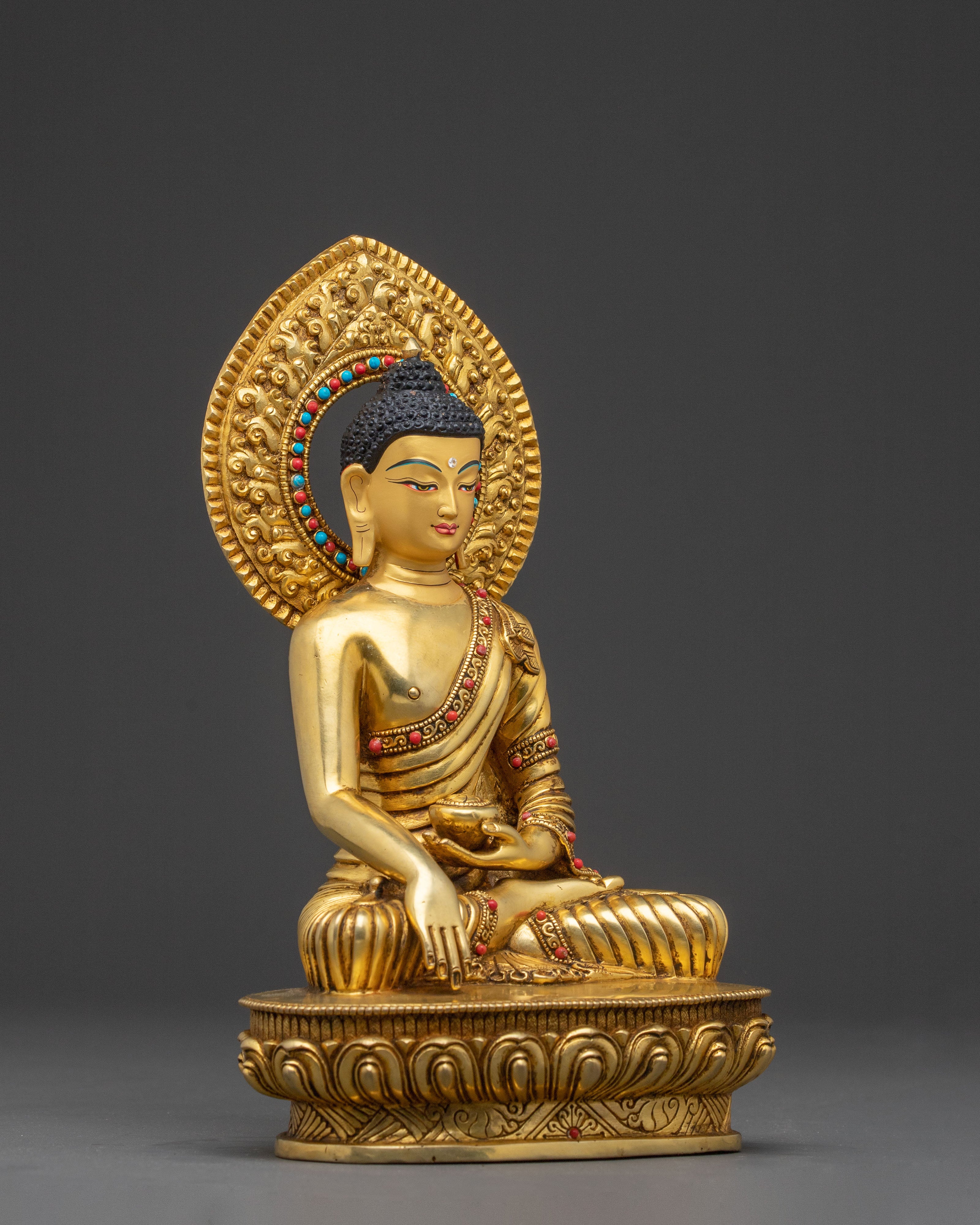 A 24K Gold Gilded Statue of Three Buddha Set: Sacred Harmony