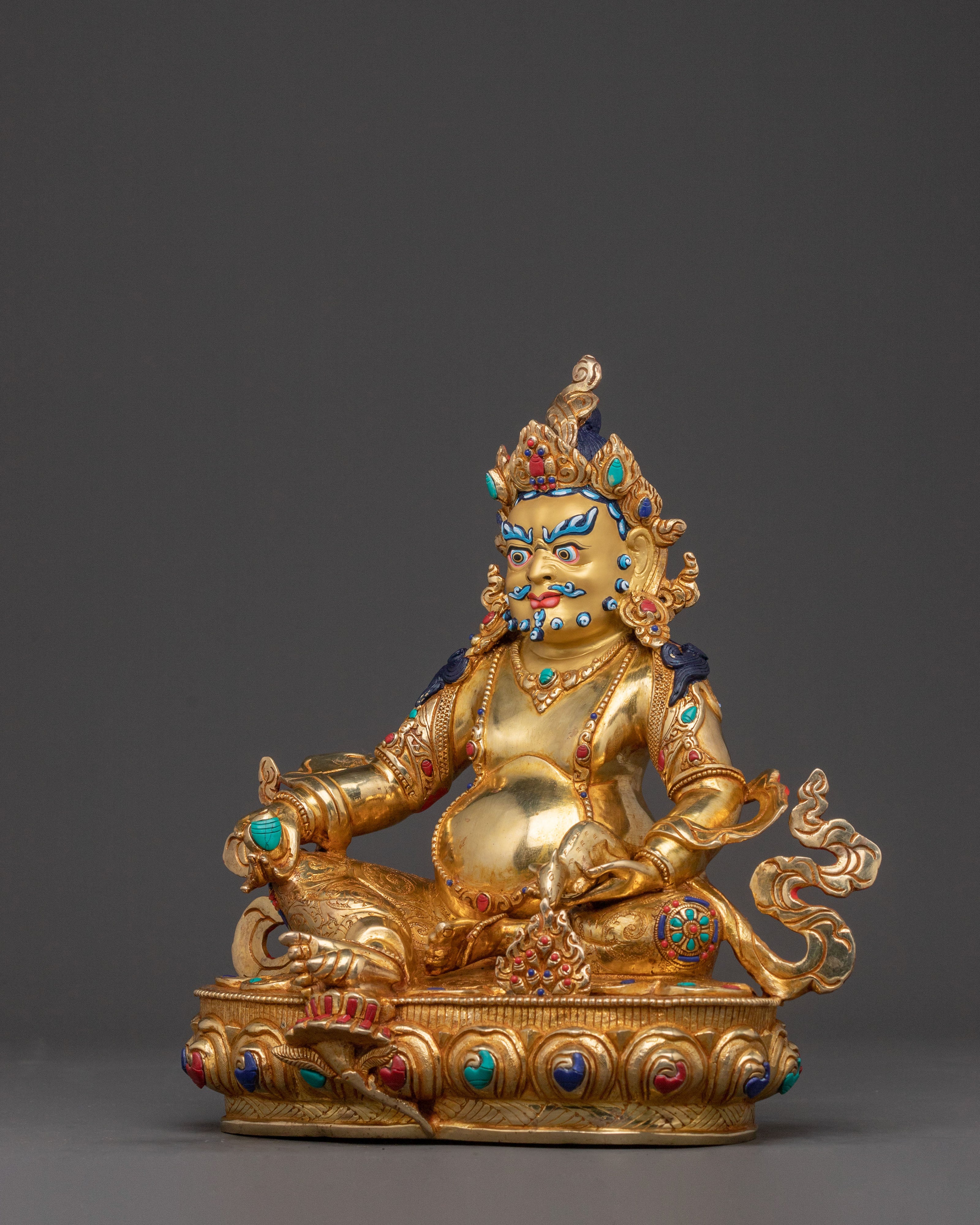 Dzambhala Statue of Prosperity – Handcrafted Gold Gilded Art