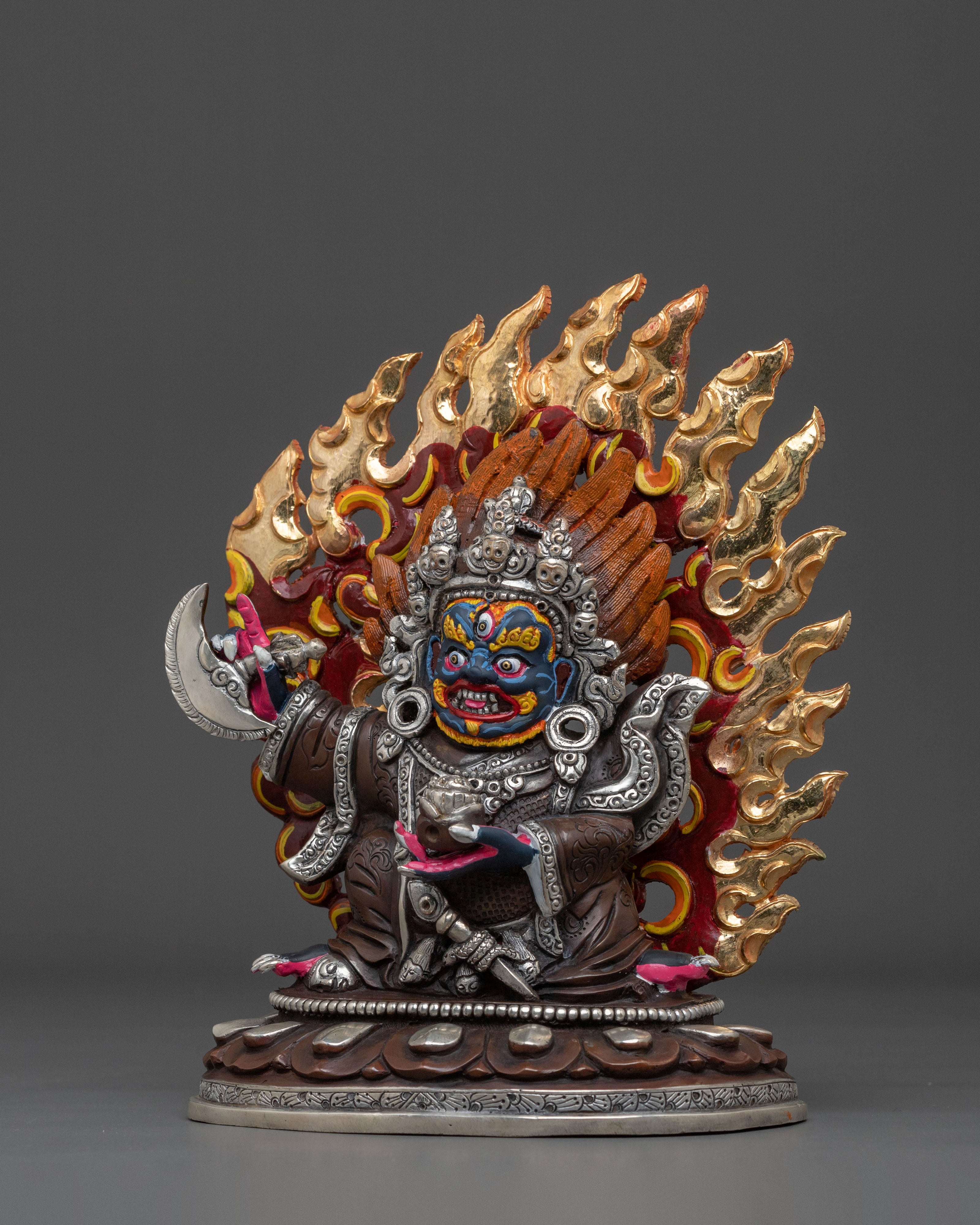 Nepalese Handmade Mahakala Bernakchen Statue