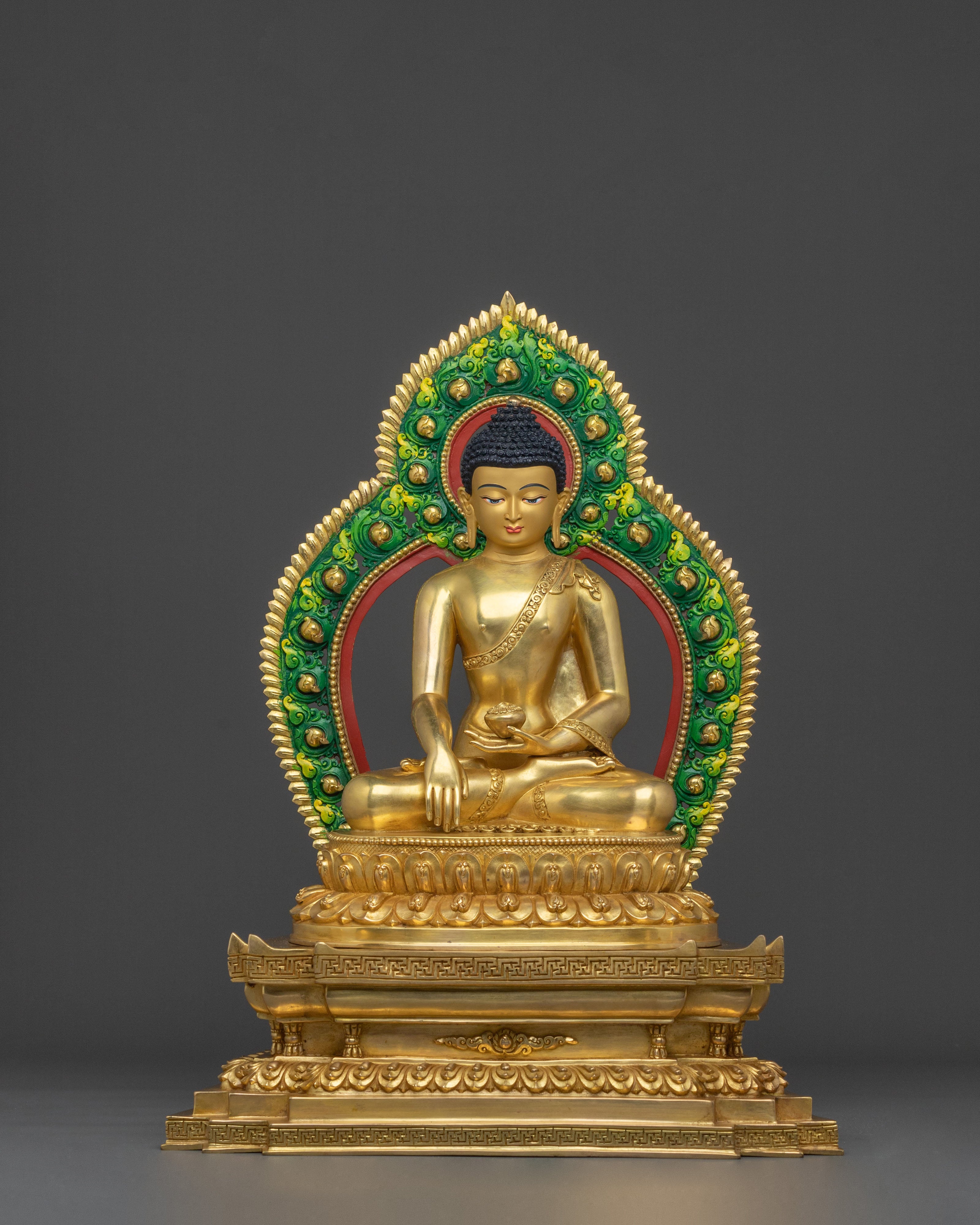 Shakyamuni Buddha Sculpture Seated on a Throne