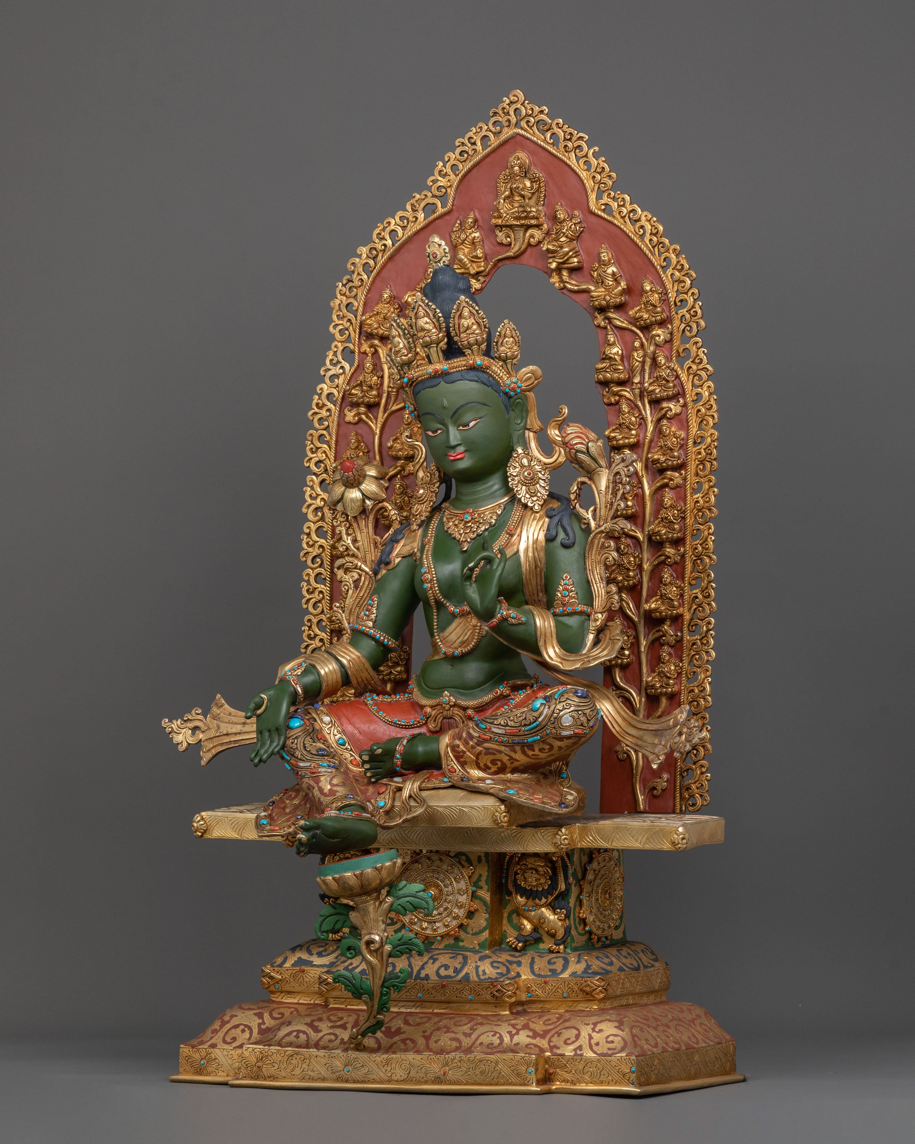 Handmade Green Tara Spiritual Statue | Home Decor