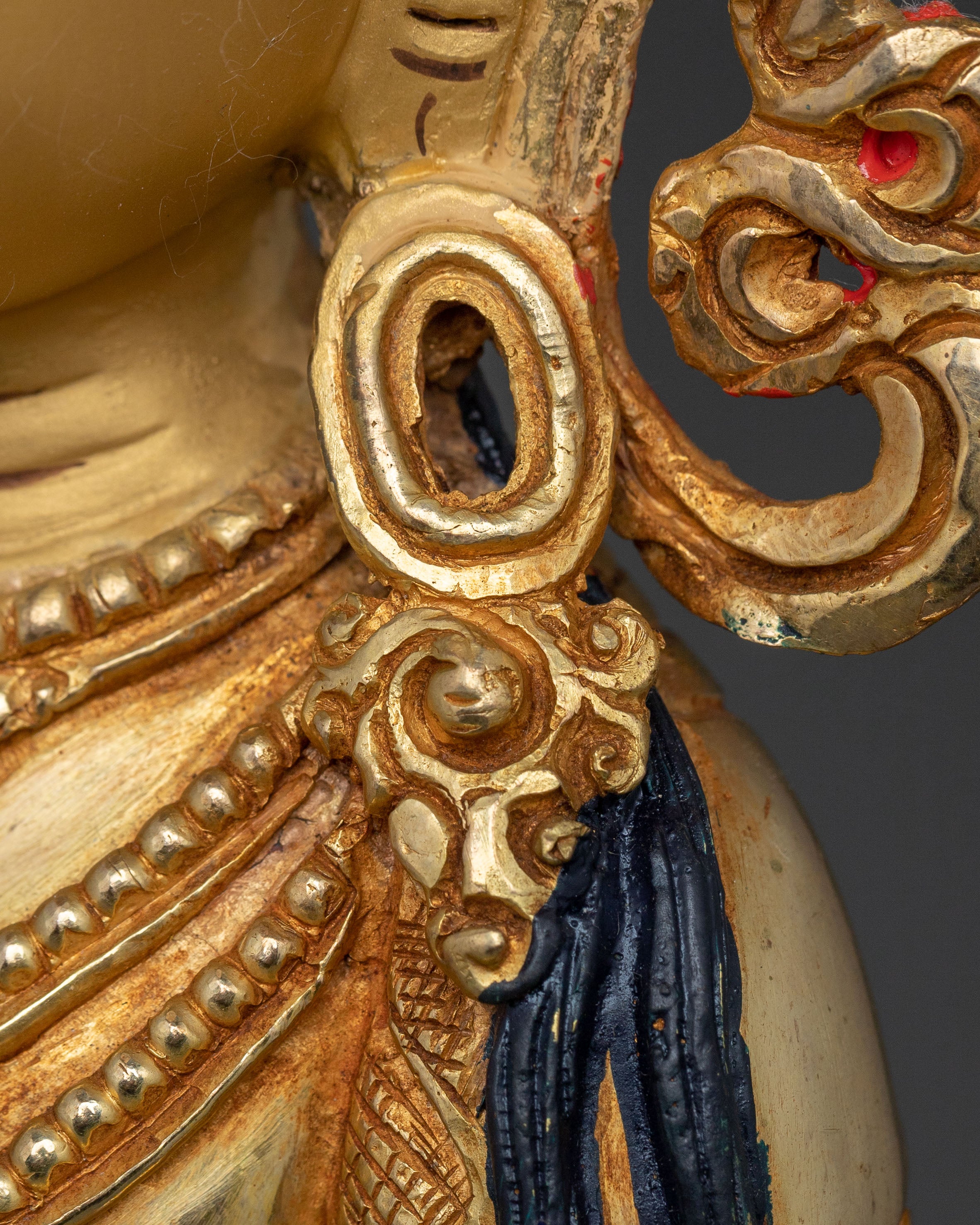 Handcrafted Amitayus Statue | 24K Gold Gilded Deity