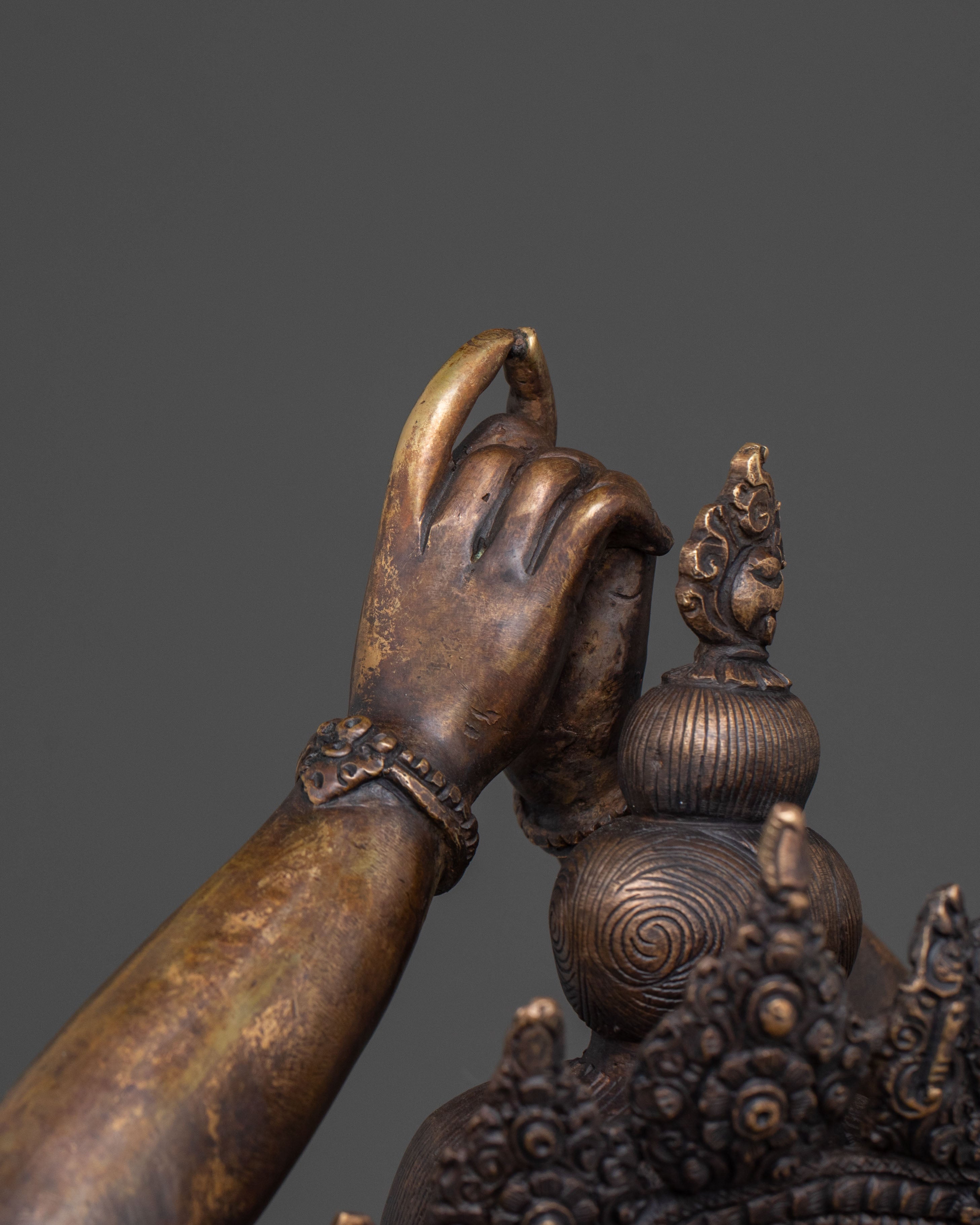 Namasangati Sacred Statue | Finish Oxidized Copper Buddhist Sculpture