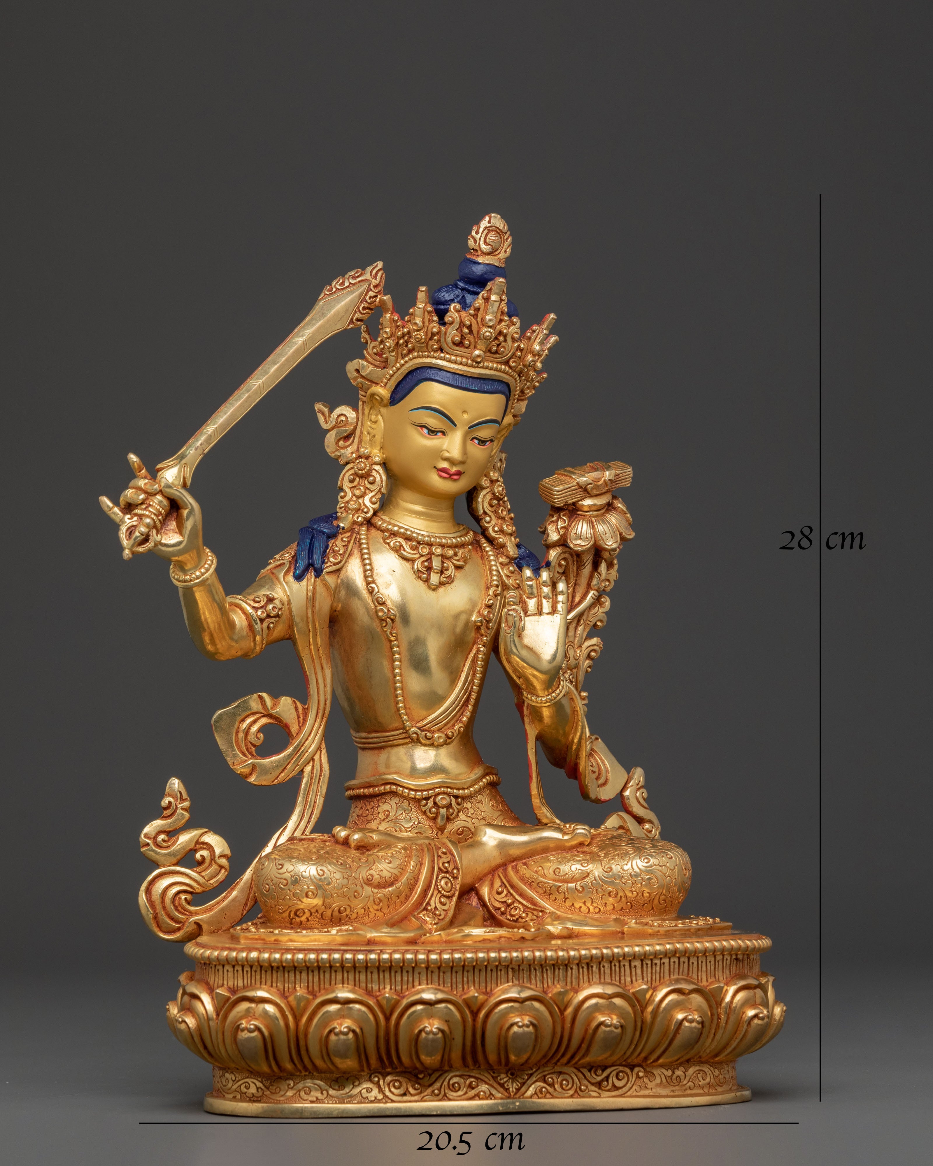 Manjushri Supreme Wisdom Golden Statue